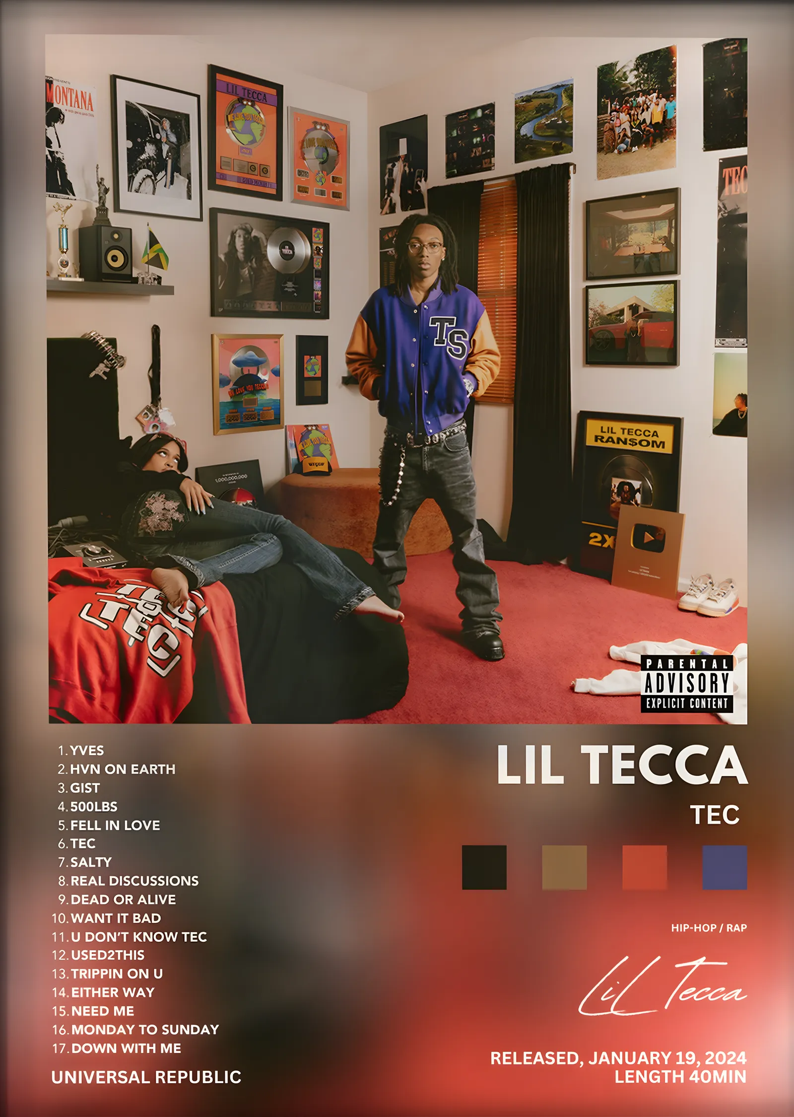 Lil Tecca: TEC metal tablo