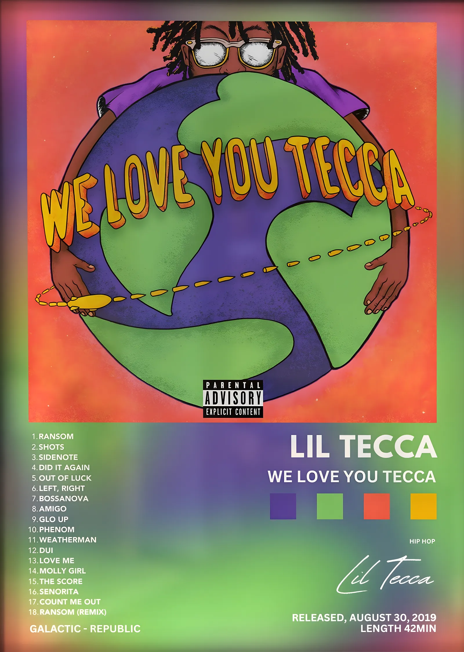 Lil Tecca: We Love You Tecca metal tablo