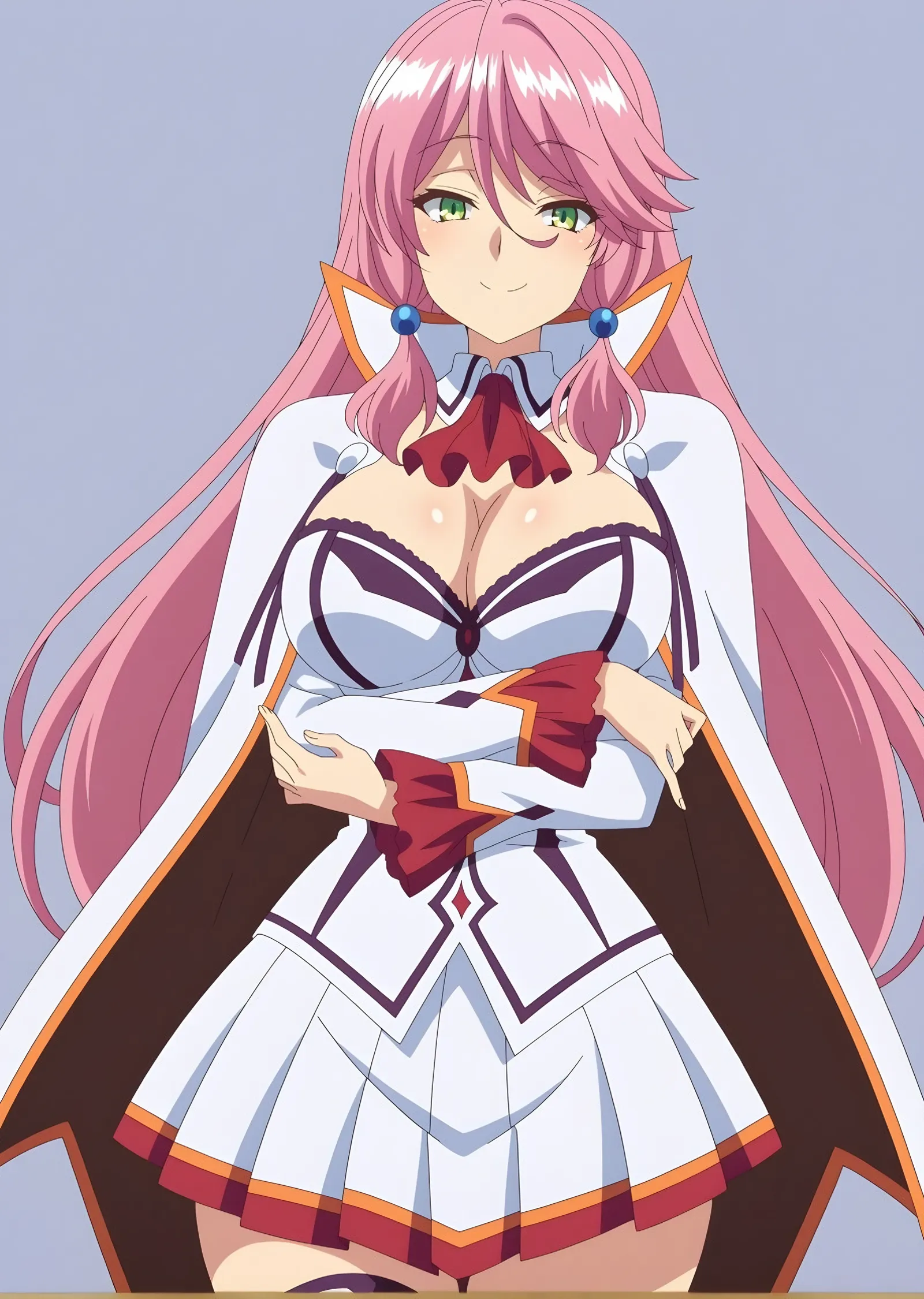 Lila Zeminde Pembe Saçlı Anime Kızı metal tablo