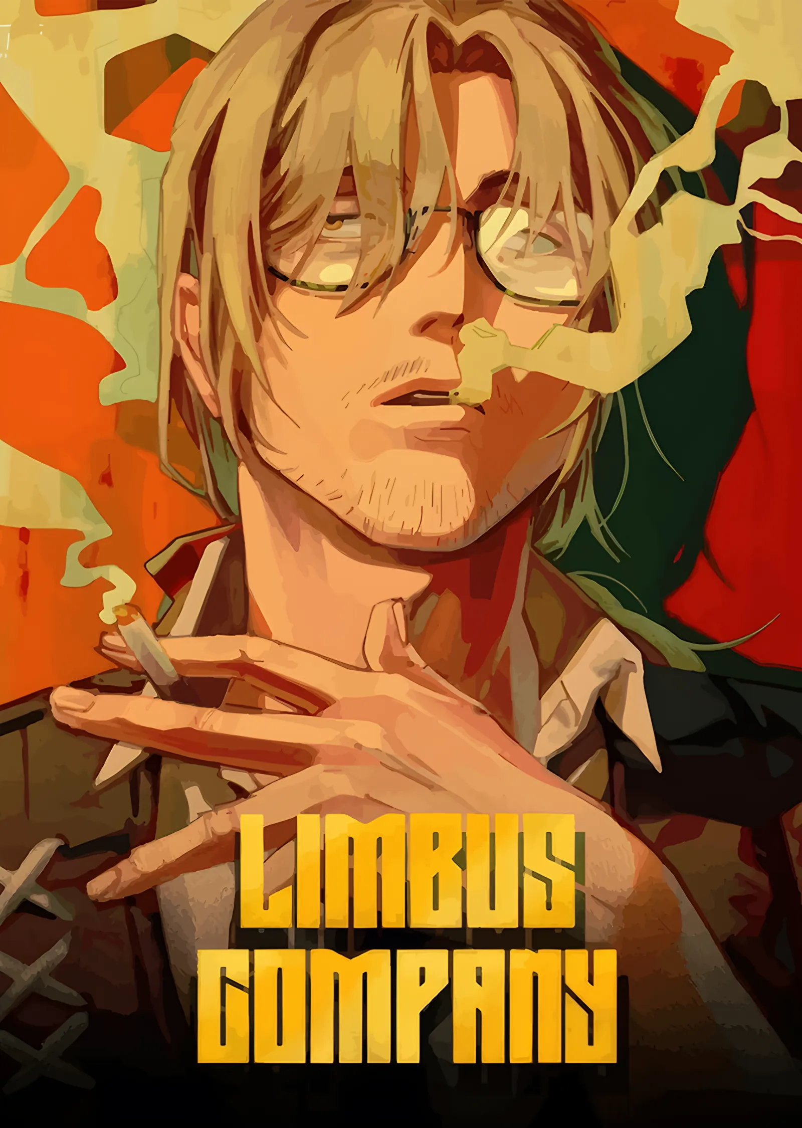 Limbus Company: Sigara İçen Gözlüklü Gregor metal tablo