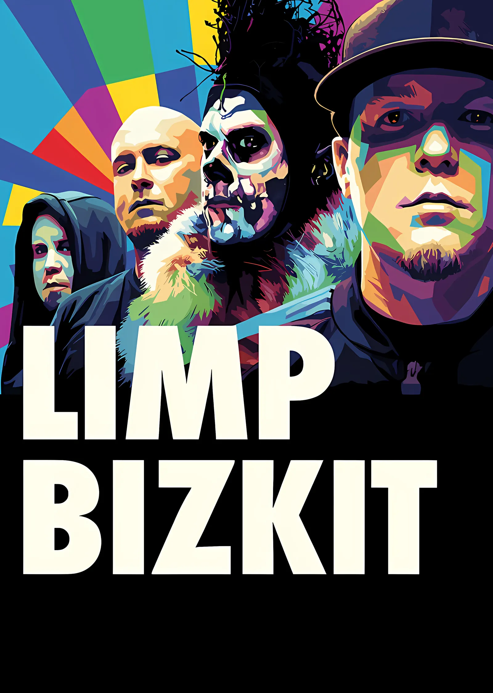 Limp Bizkit: Işın Zeminli Grup Afişi metal tablo