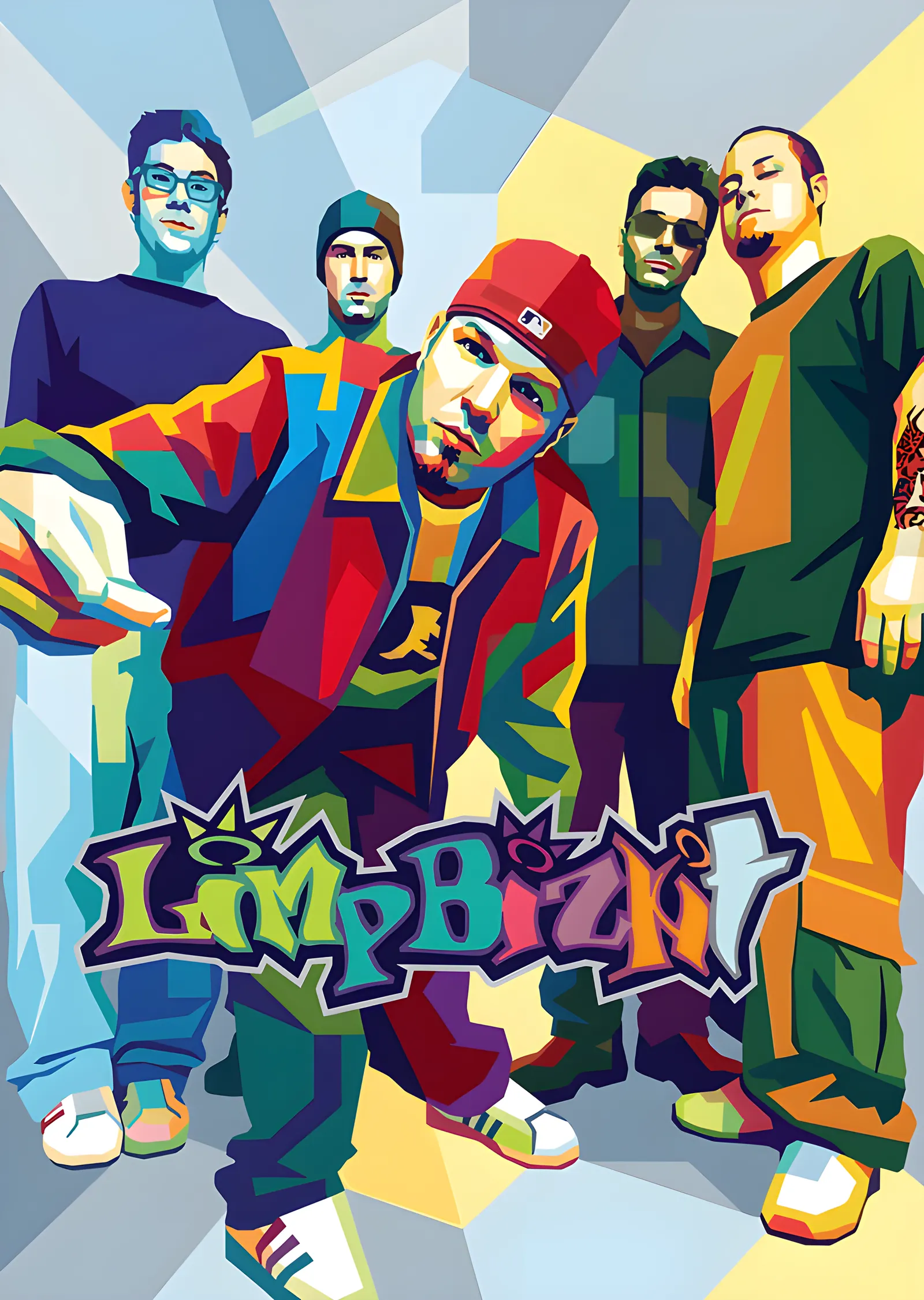 Limp Bizkit: Mozaik Grup Pop Art metal tablo