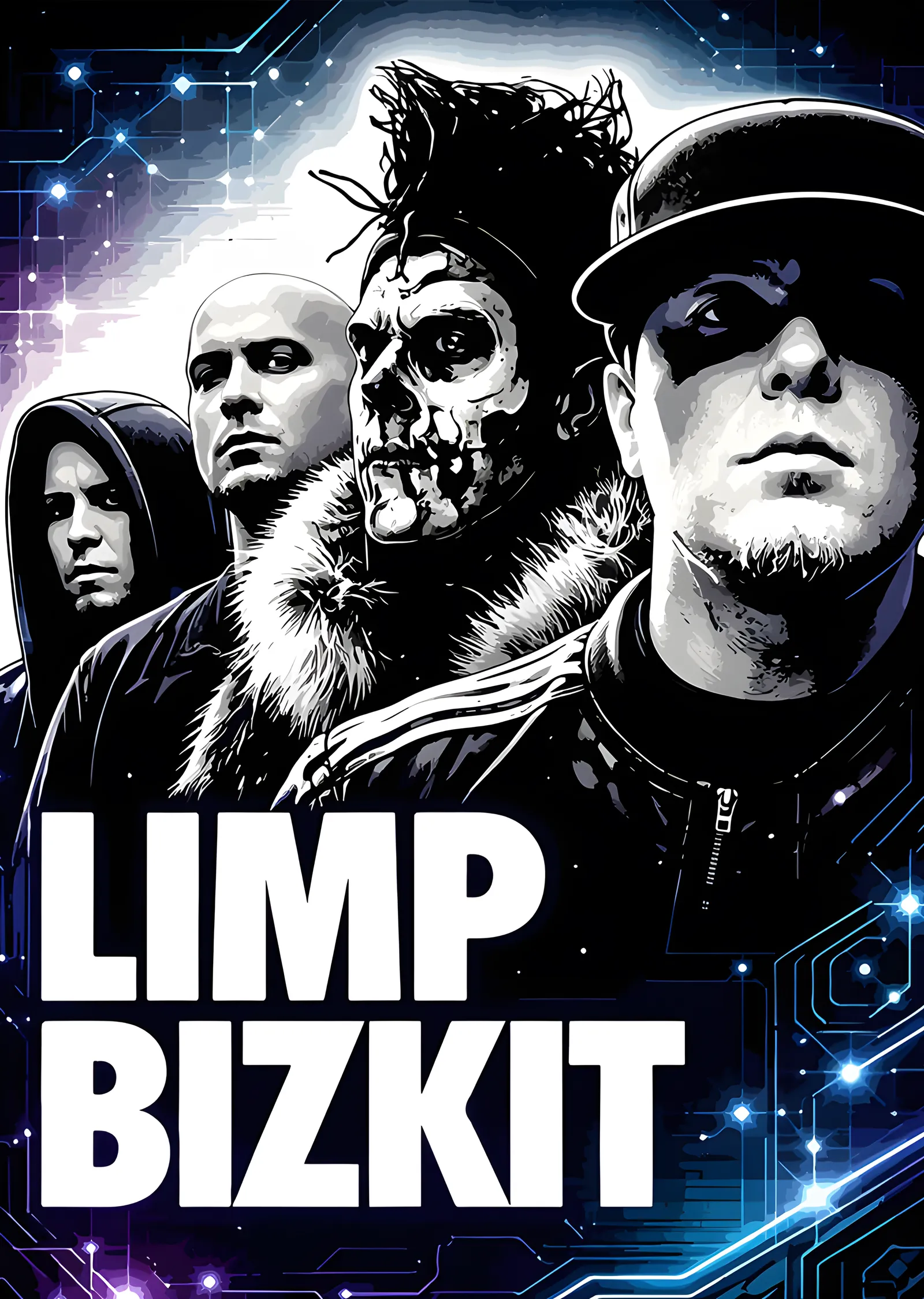 Limp Bizkit: Neon Devre Grup Afişi metal tablo