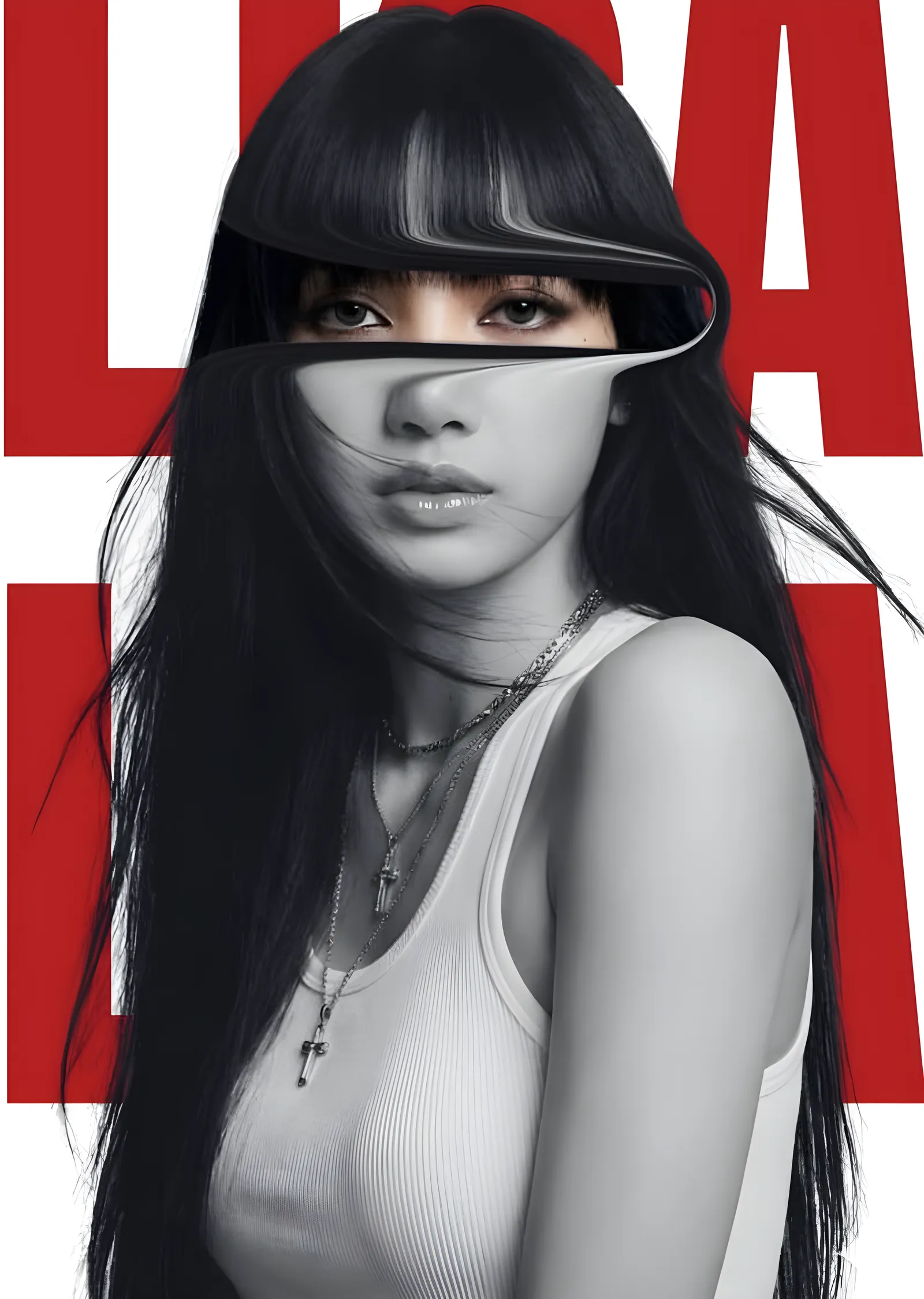 Lisa - Kırmızı Tipografi metal tablo