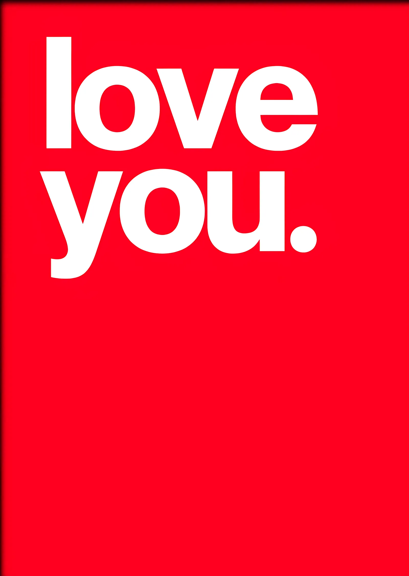 Love You Kırmızı Zemin metal tablo