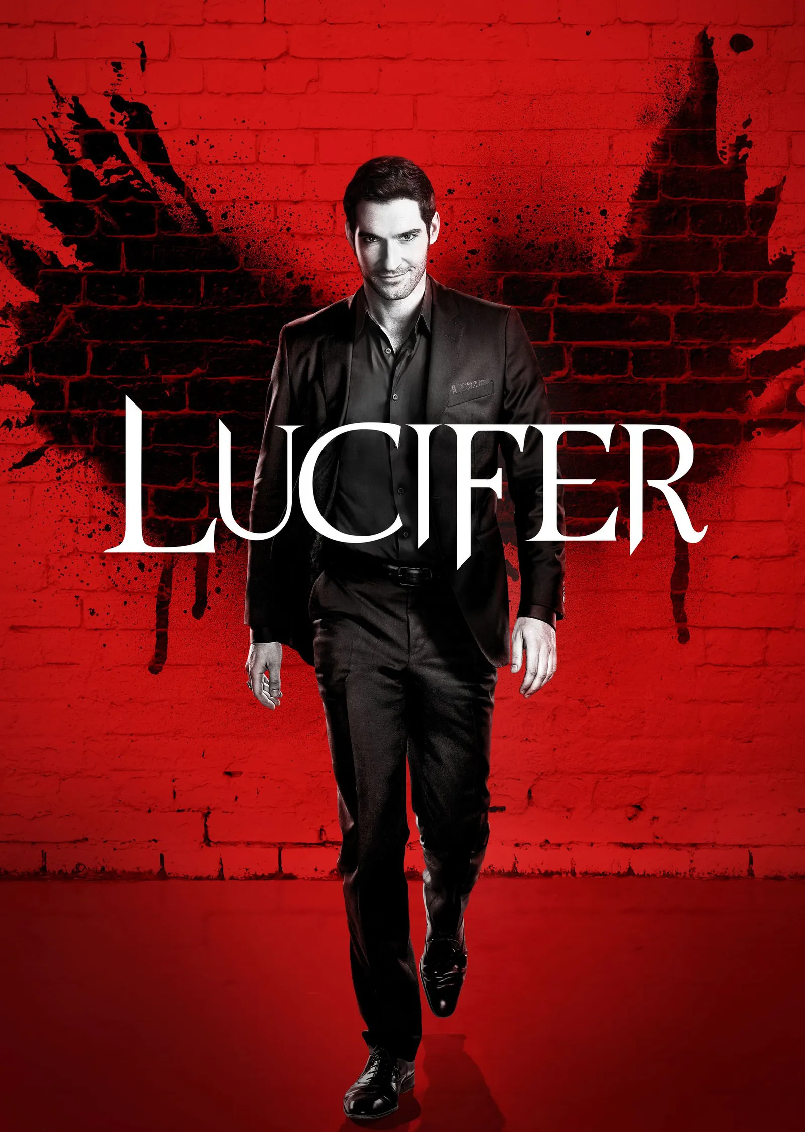 Lucifer: Kırmızı Duvarda Kanat İzi metal tablo