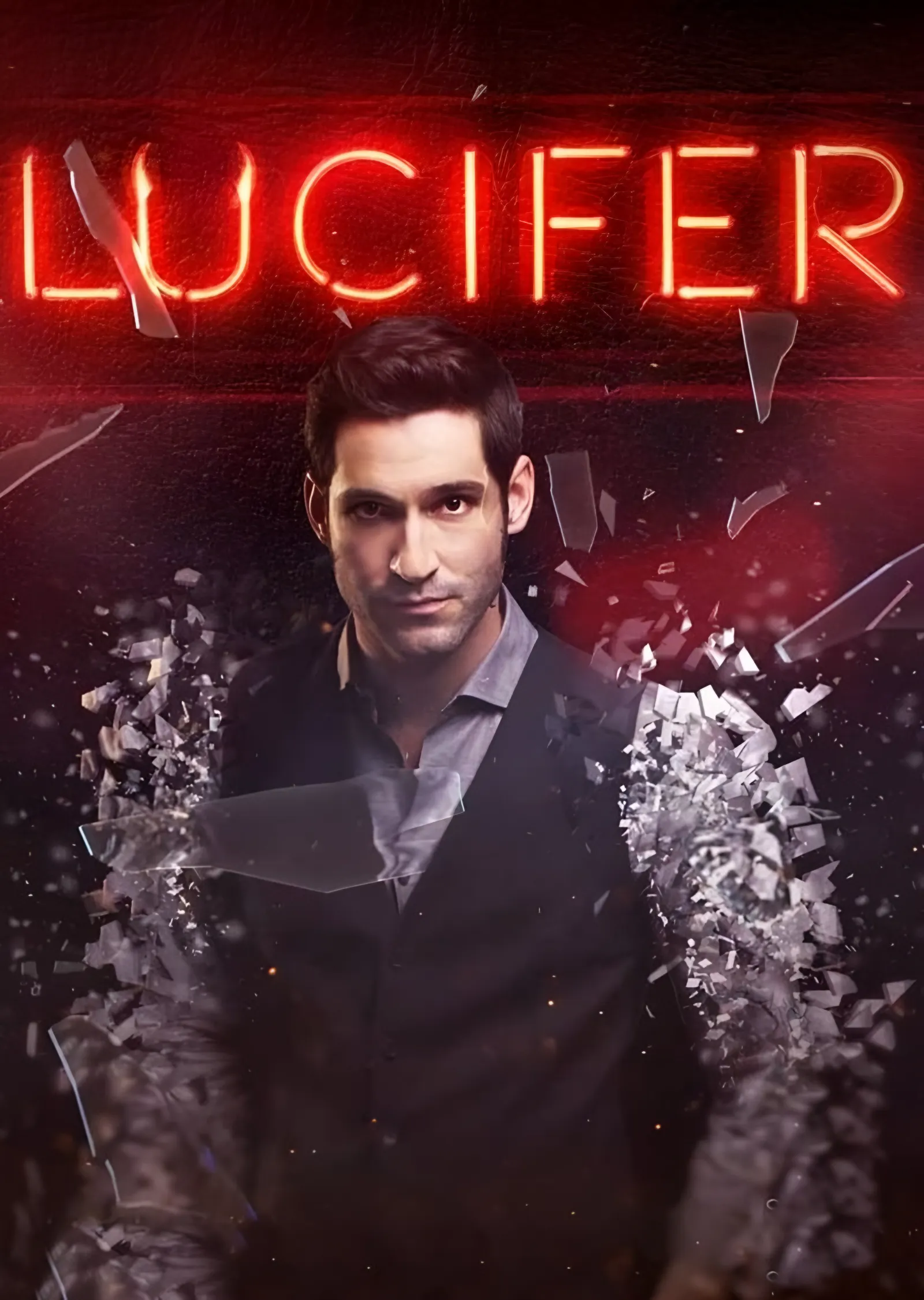 Lucifer: Neon Tabelalı Afiş metal tablo