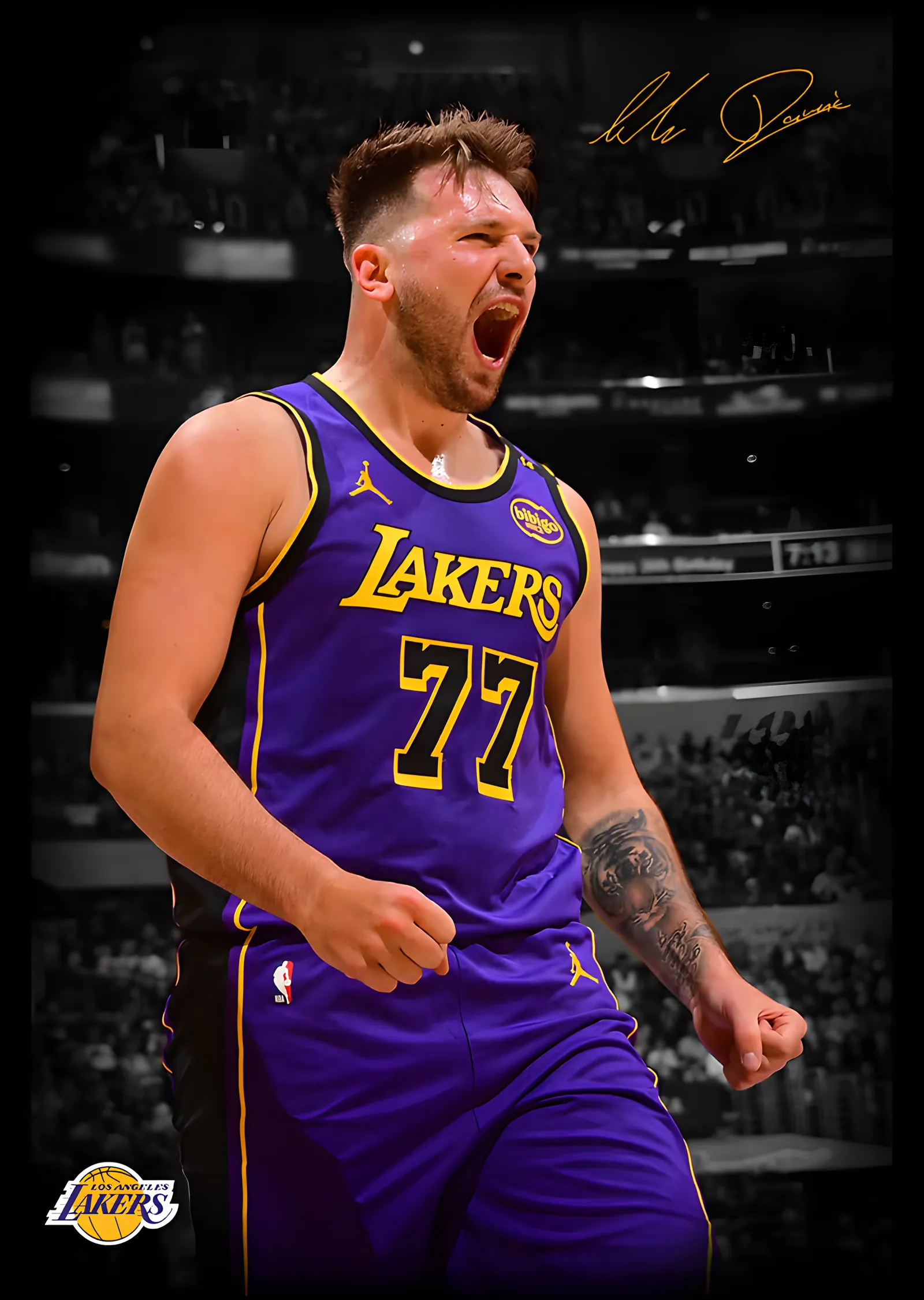 Luka Dončić - Los Angeles Lakers metal tablo