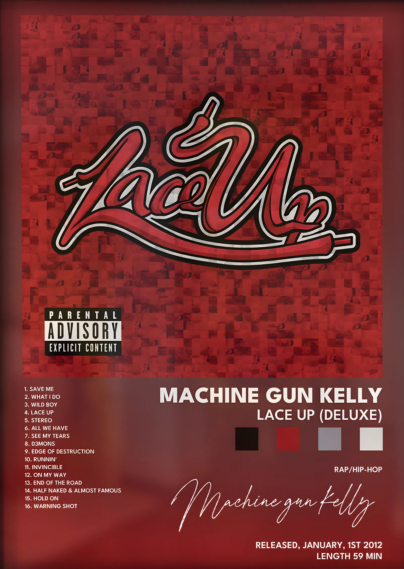 Machine Gun Kelly: Lace Up metal tablo