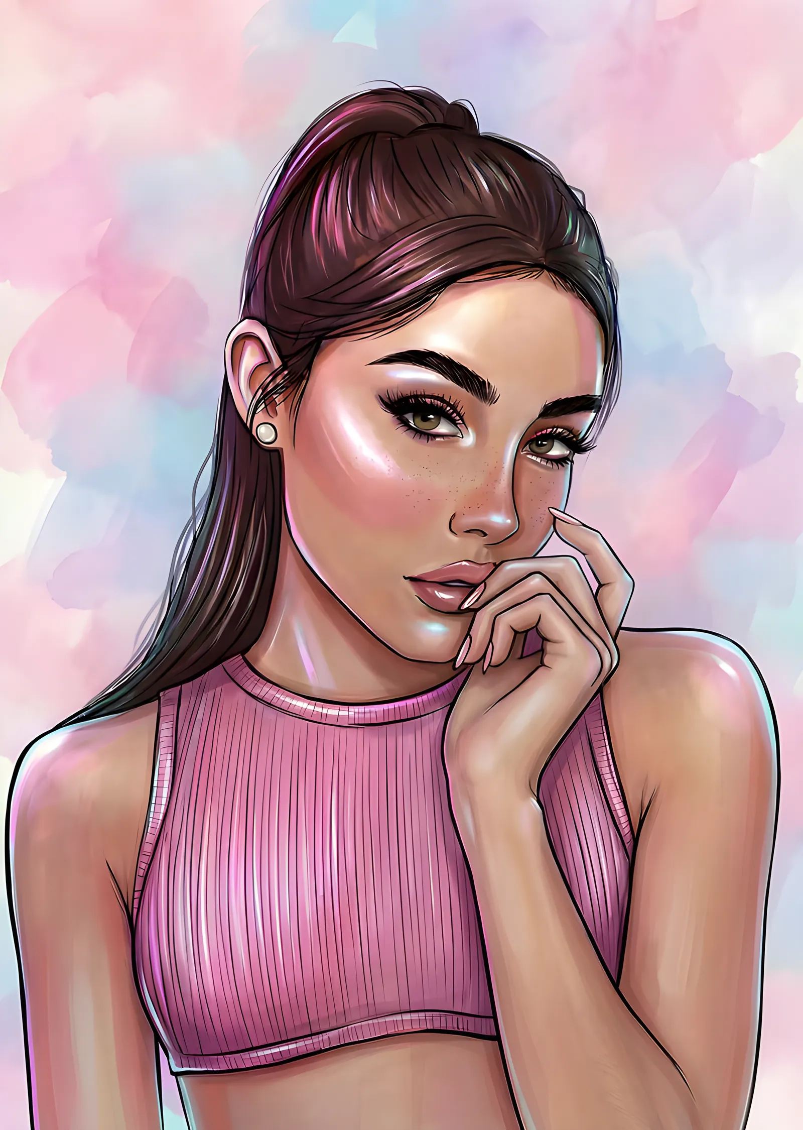 Madison Beer: Pastel Bulut Eskizi metal tablo
