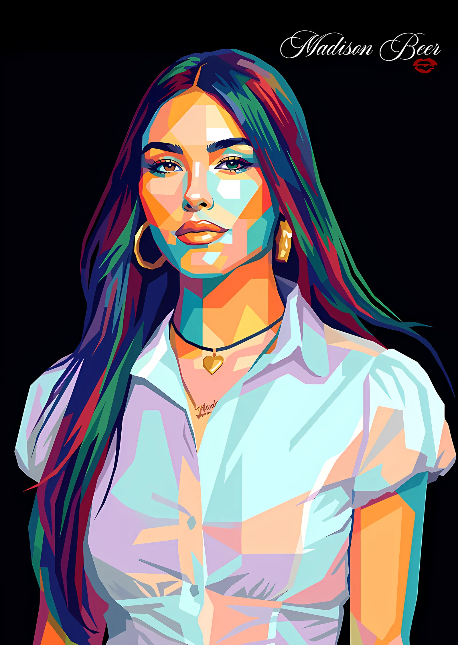 Madison Beer: Pastel Düzlem Portresi metal tablo