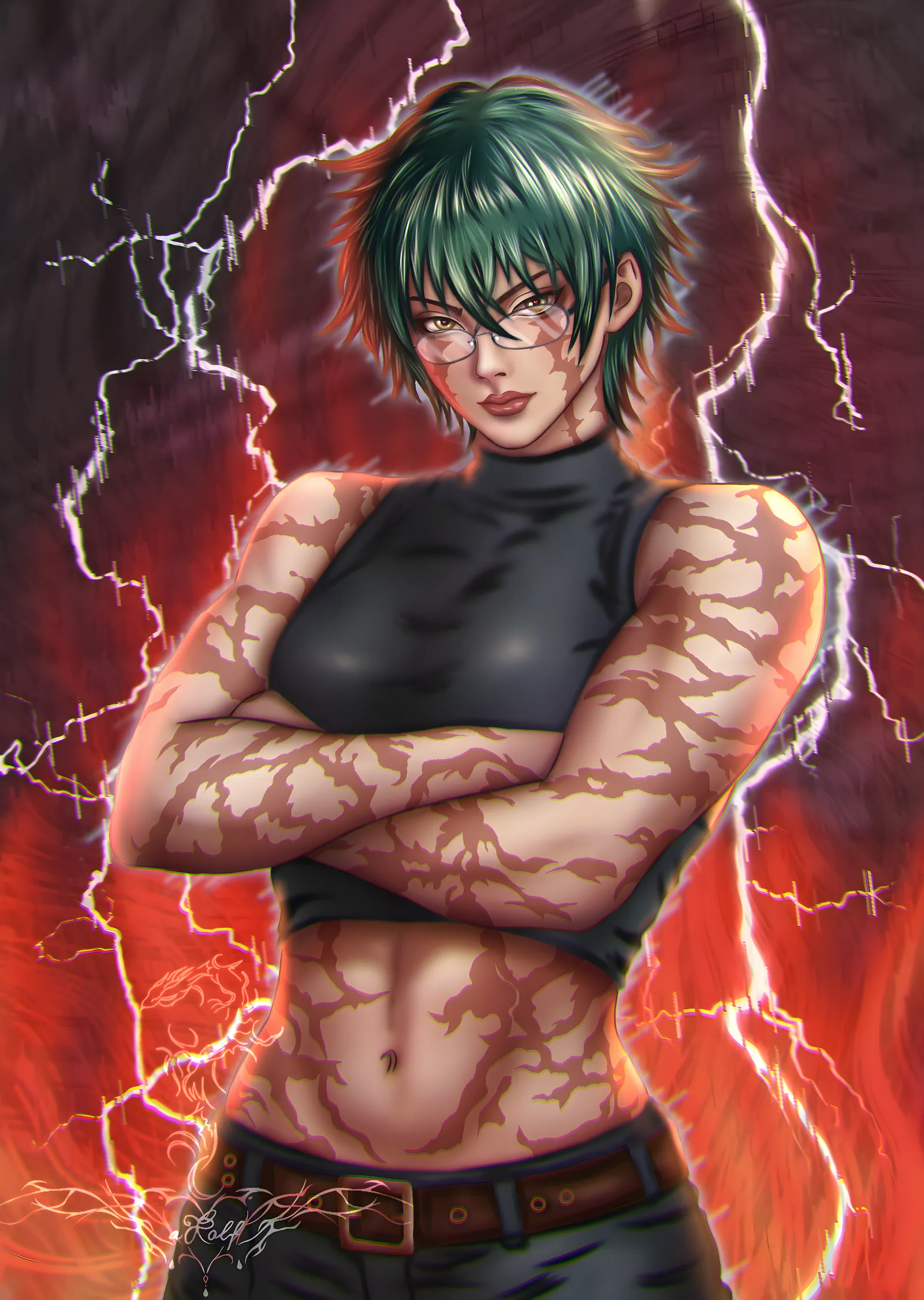 Maki Zenin - Jujutsu Kaisen metal tablo