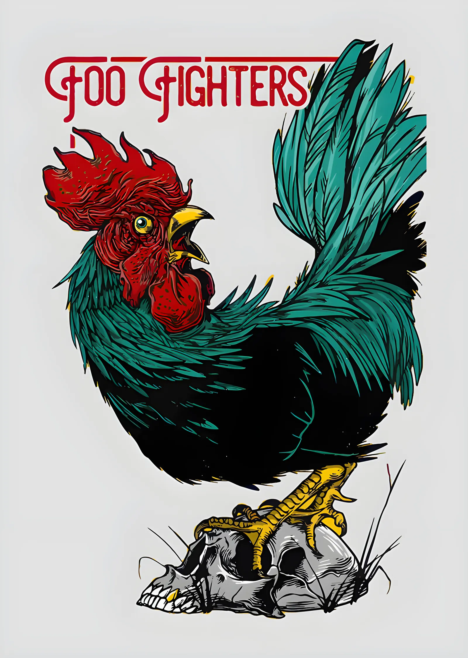 Foo Fighters - Horoz ve Kuru Kafa metal tablo