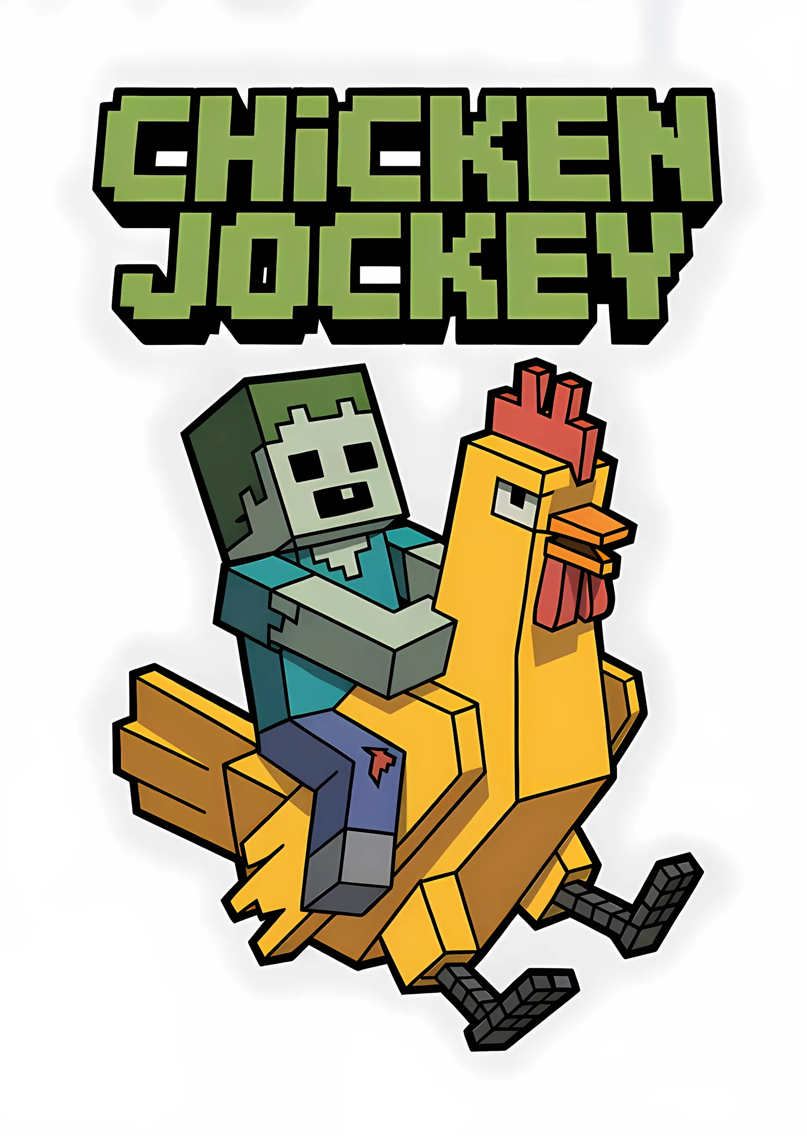 Minecraft - Chicken Jockey metal tablo