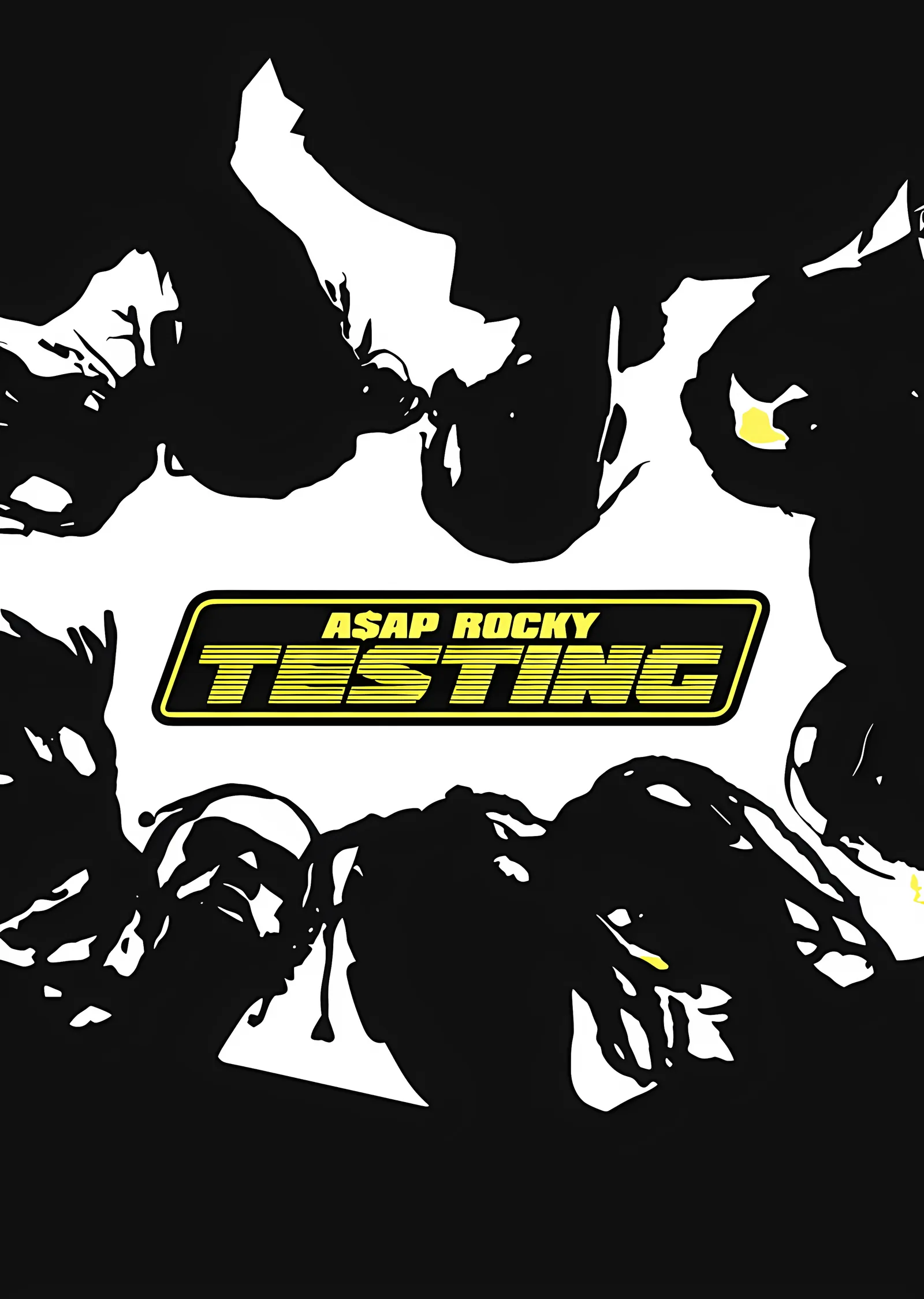 ASAP Rocky - Testing Siyah Beyaz Afiş metal tablo