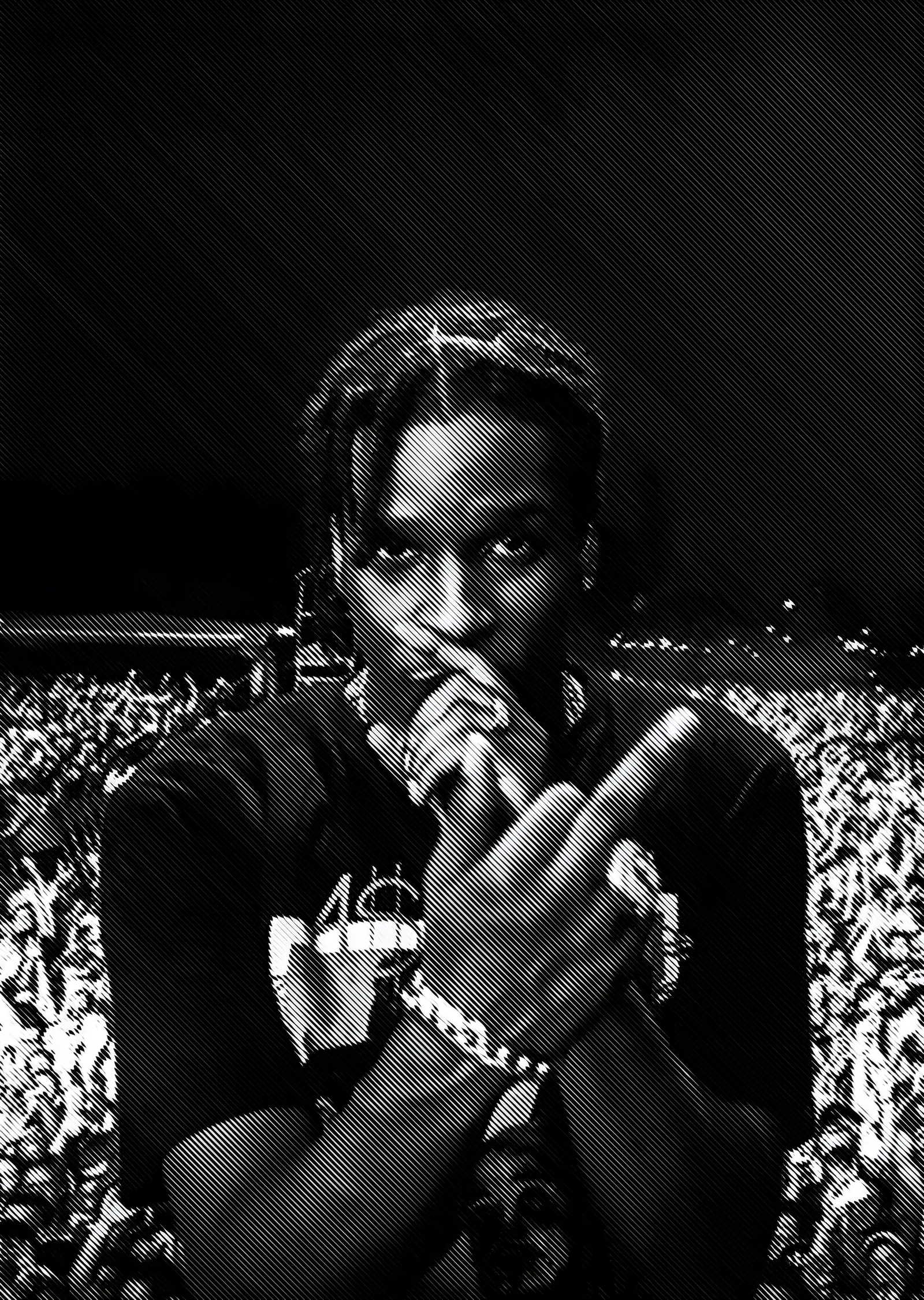 ASAP Rocky - Kalabalık Önünde Siyah Beyaz metal tablo