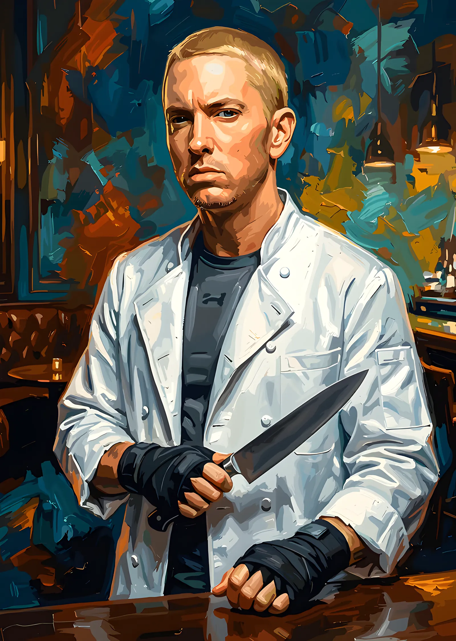 Eminem - Beyaz Önlük metal tablo