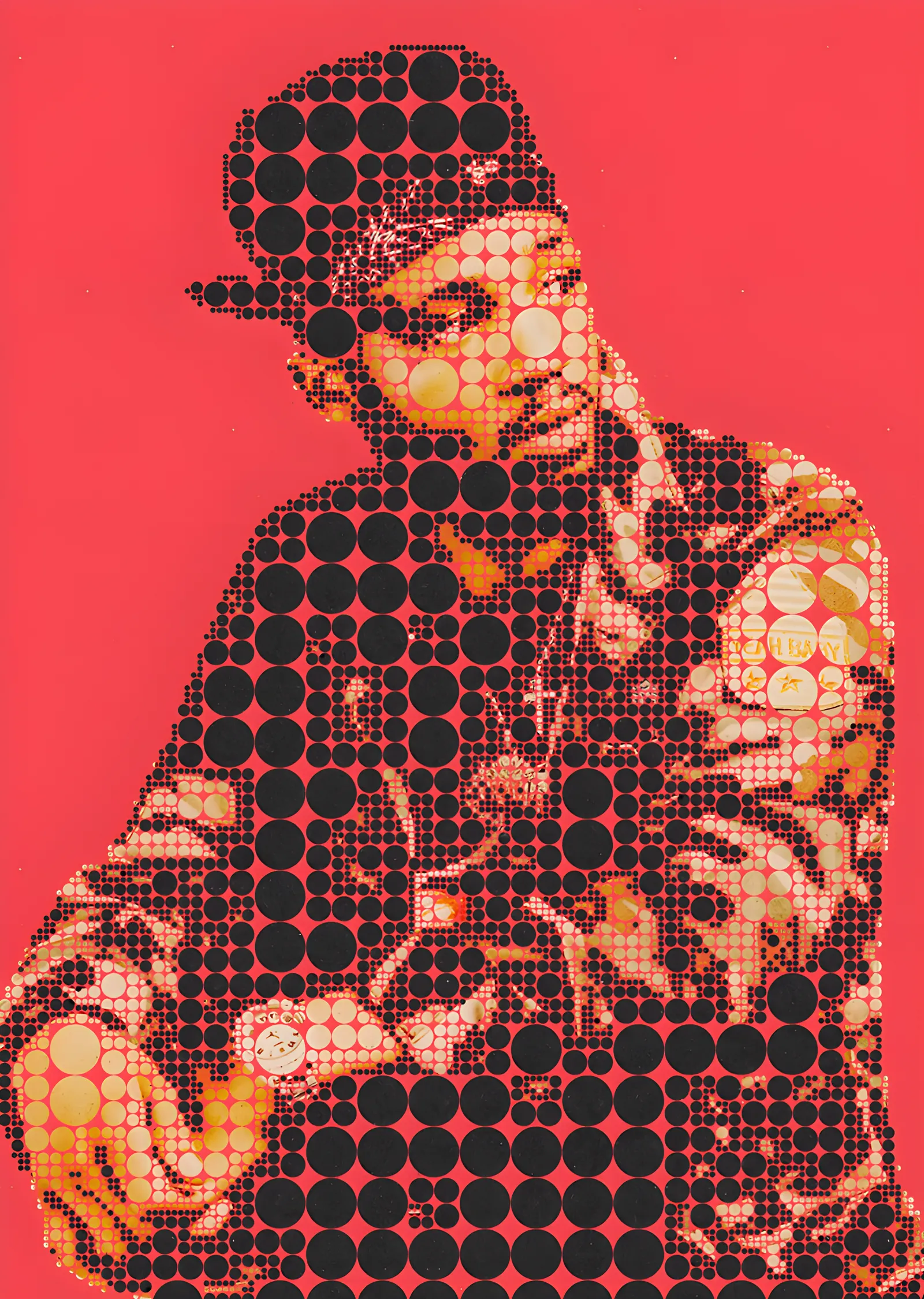 Metro Boomin - Mercan Zeminde Halftone Portre metal tablo
