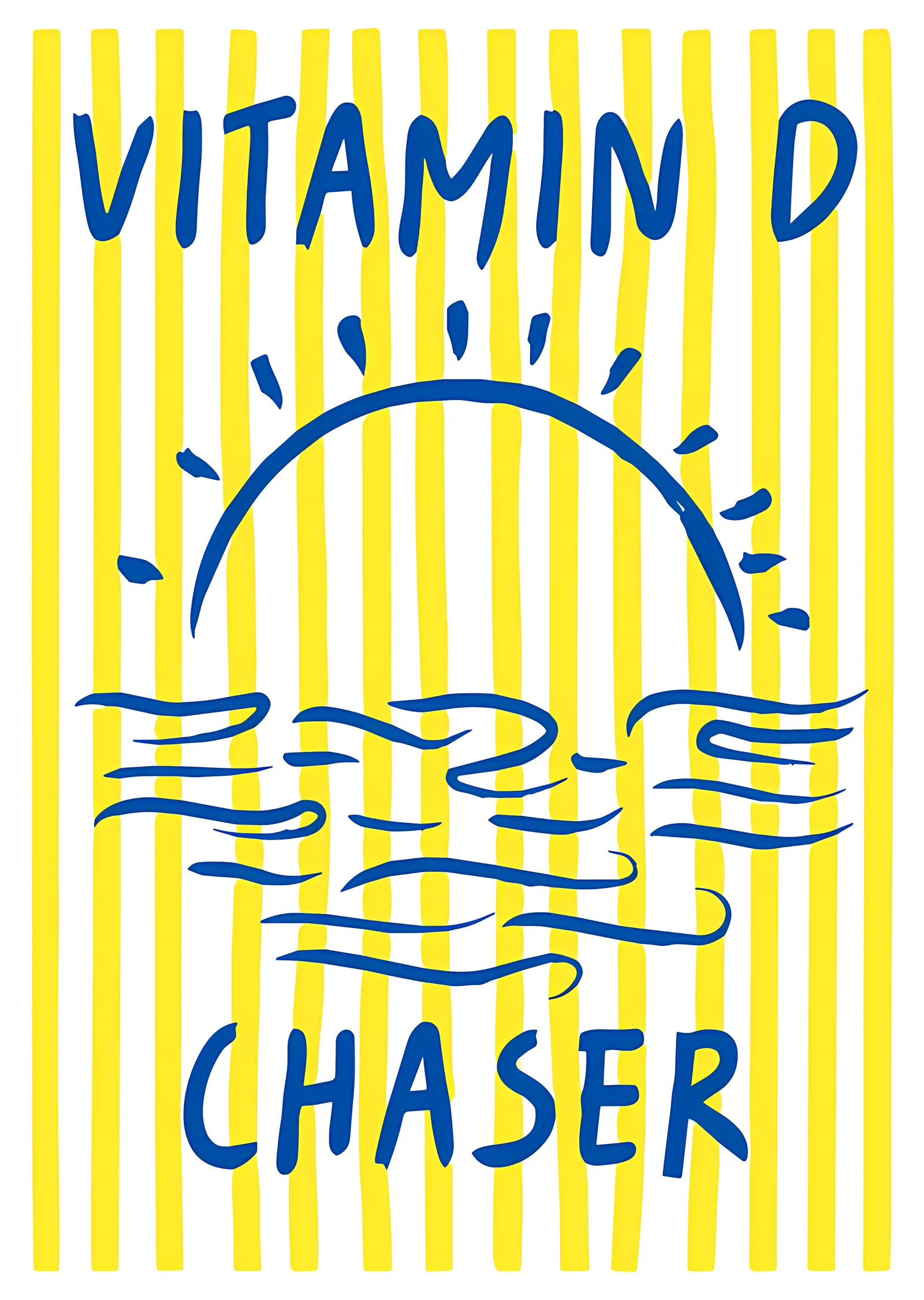 Vitamin D Chaser - Sarı Çizgili Güneş metal tablo
