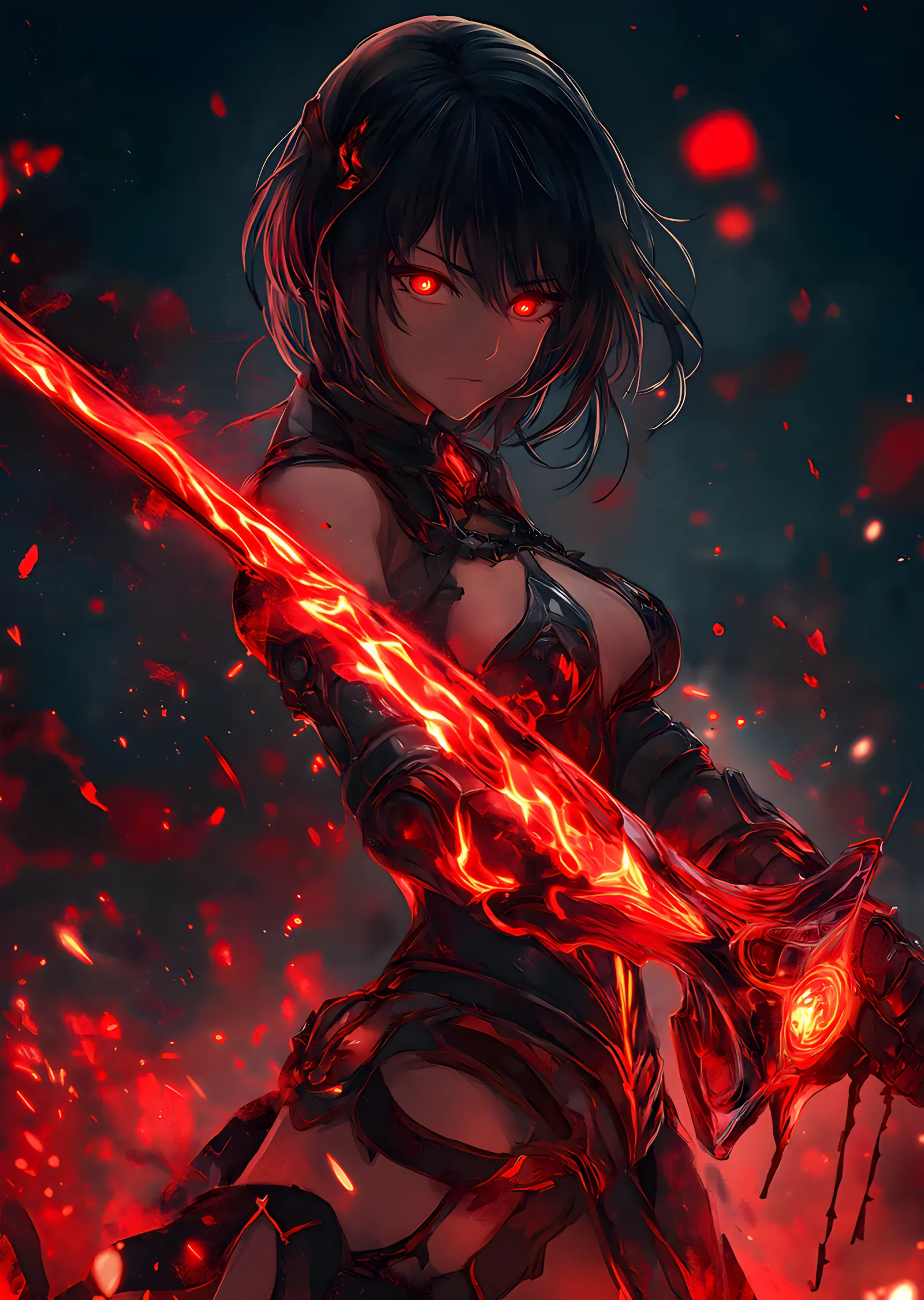 Kızıl Kılıçlı Anime Savaşçı metal tablo