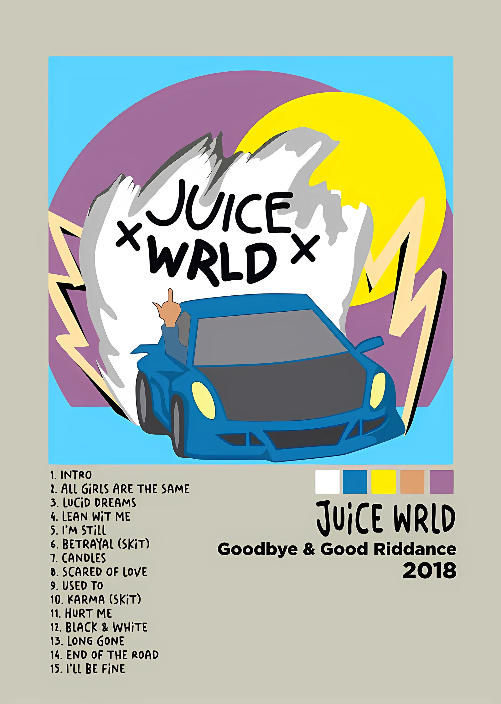 Juice WRLD - Goodbye & Good Riddance Künyesi metal tablo