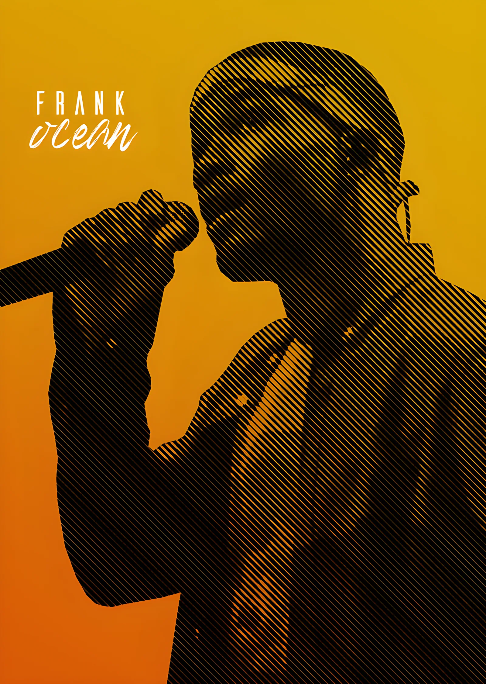Frank Ocean - Sarı Zeminde metal tablo