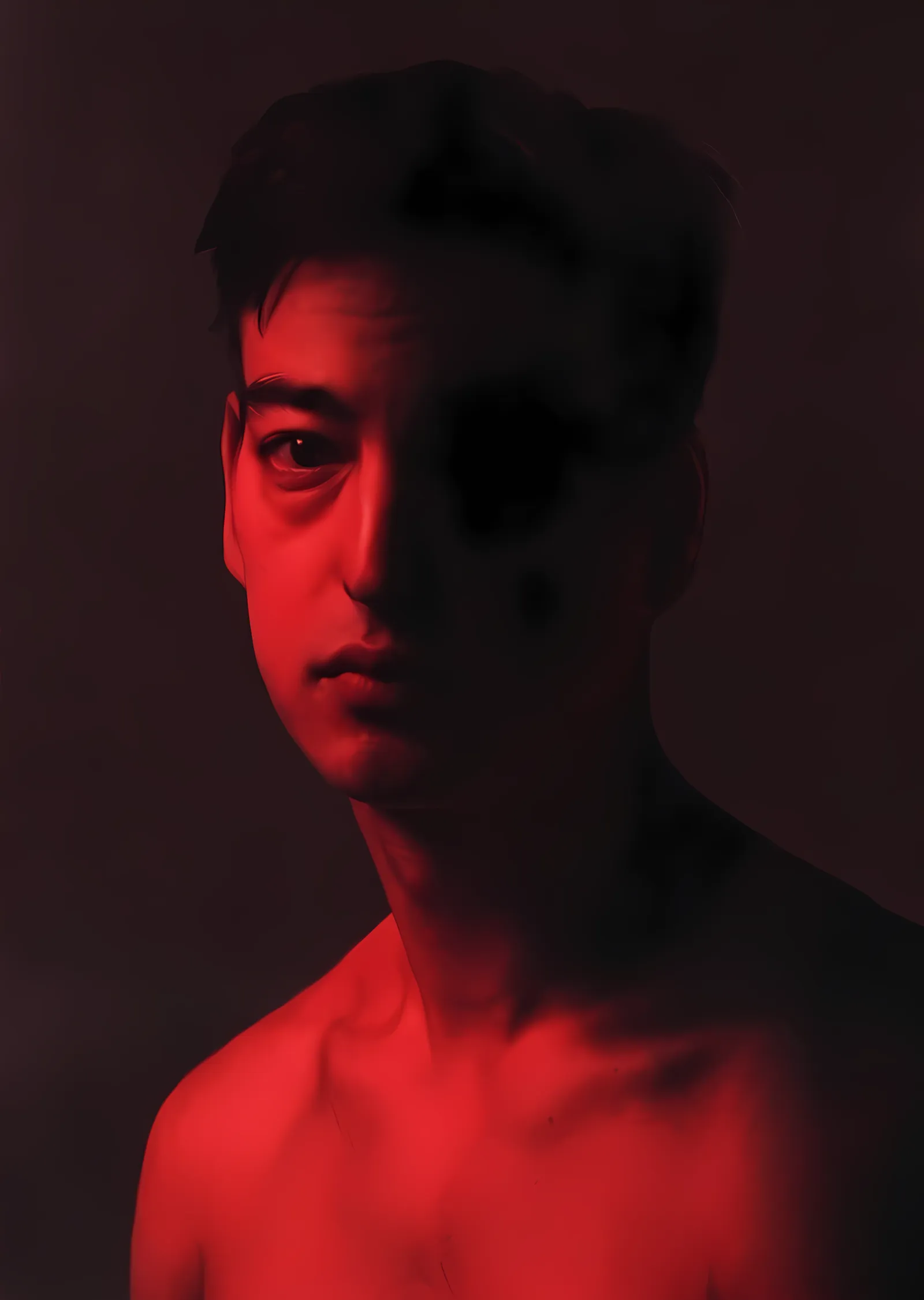 Joji - Kızıl Işıkta Portre metal tablo