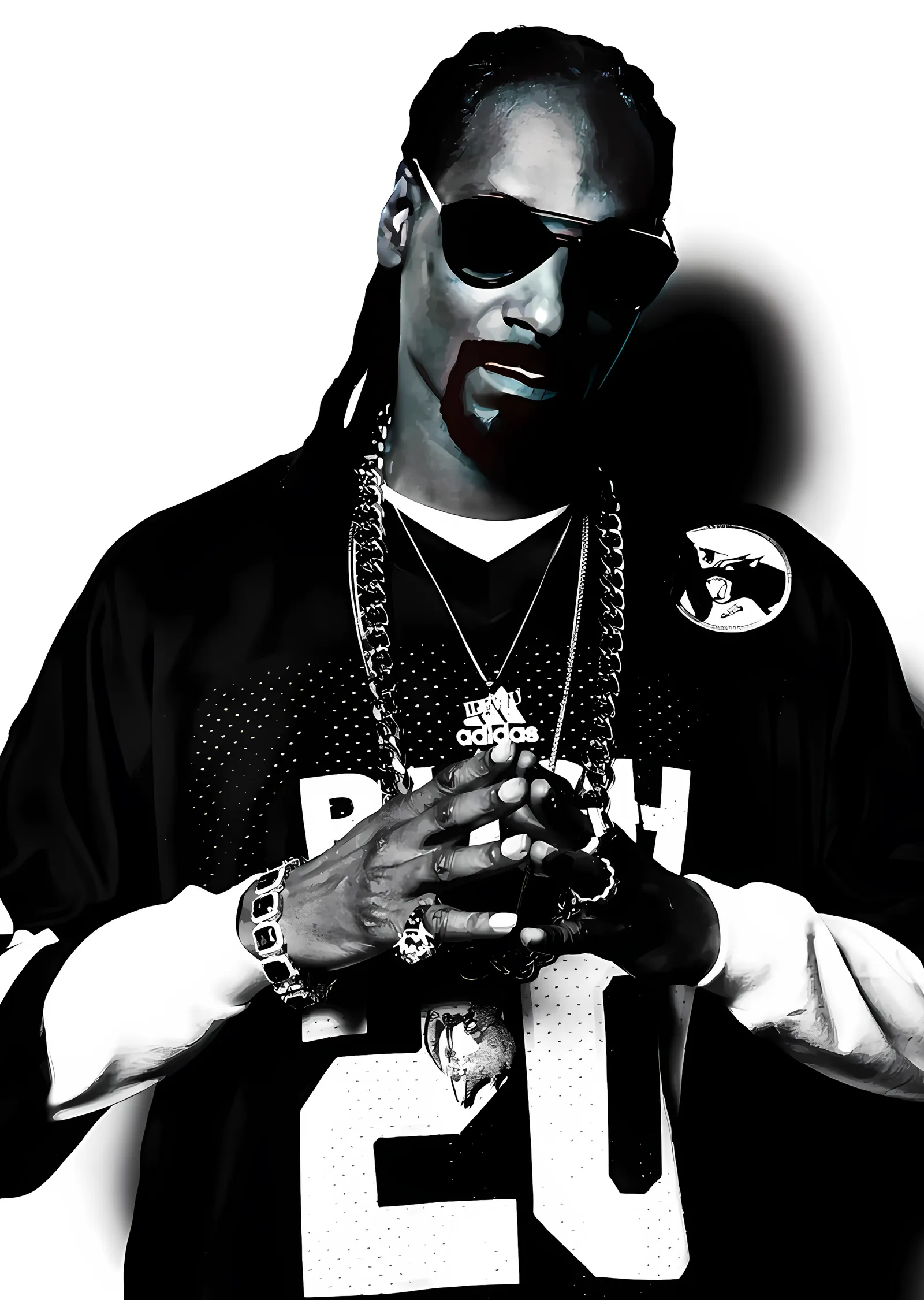 Snoop Dogg - Siyah Beyaz Stüdyo Portresi metal tablo