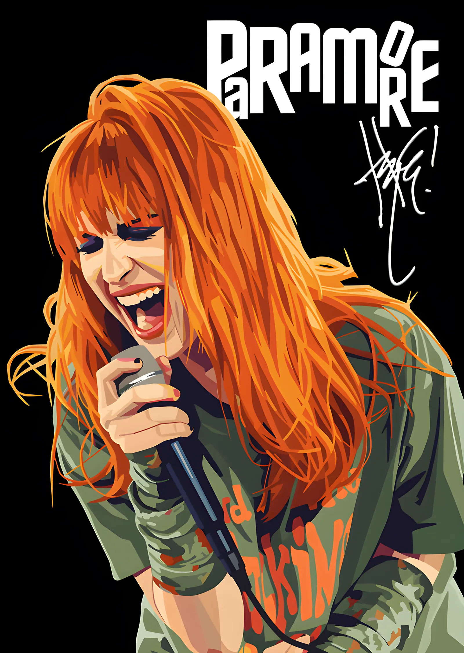 Paramore - Hayley Williams Sahne Çizimi metal tablo