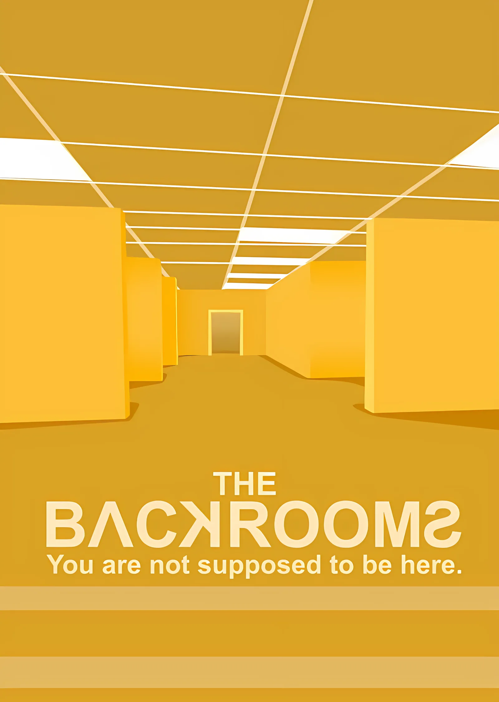 Backrooms - Uzaktaki Sarı Kapı metal tablo