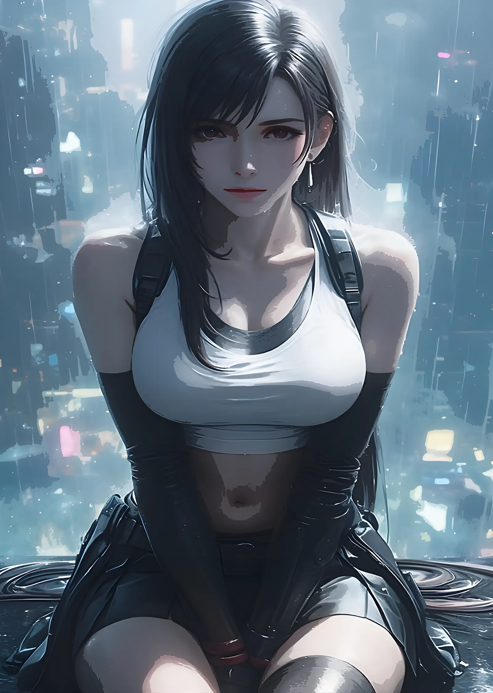 Tifa Lockhart - Yağmurlu Şehir metal tablo