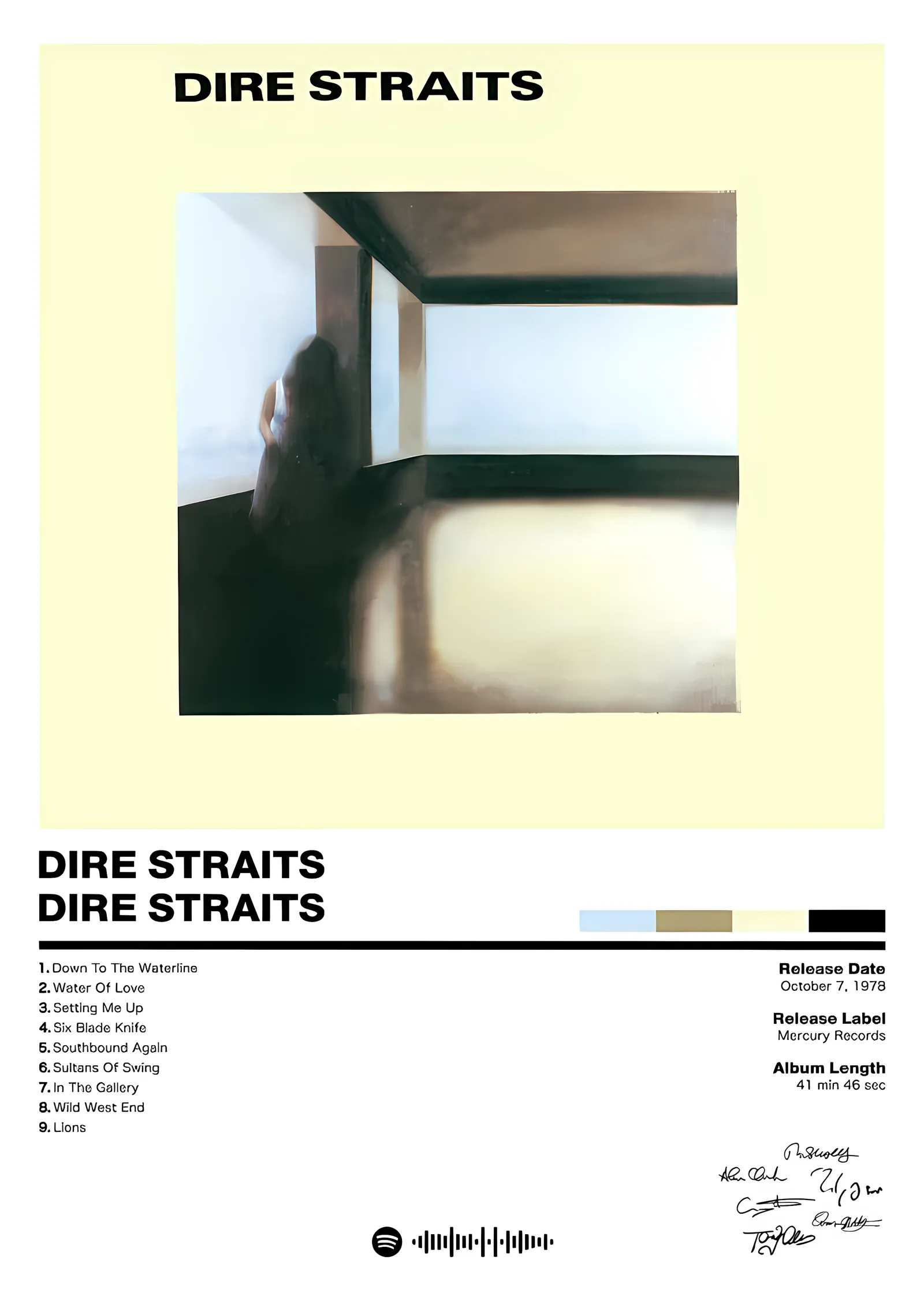 Dire Straits - İlk Albüm metal tablo