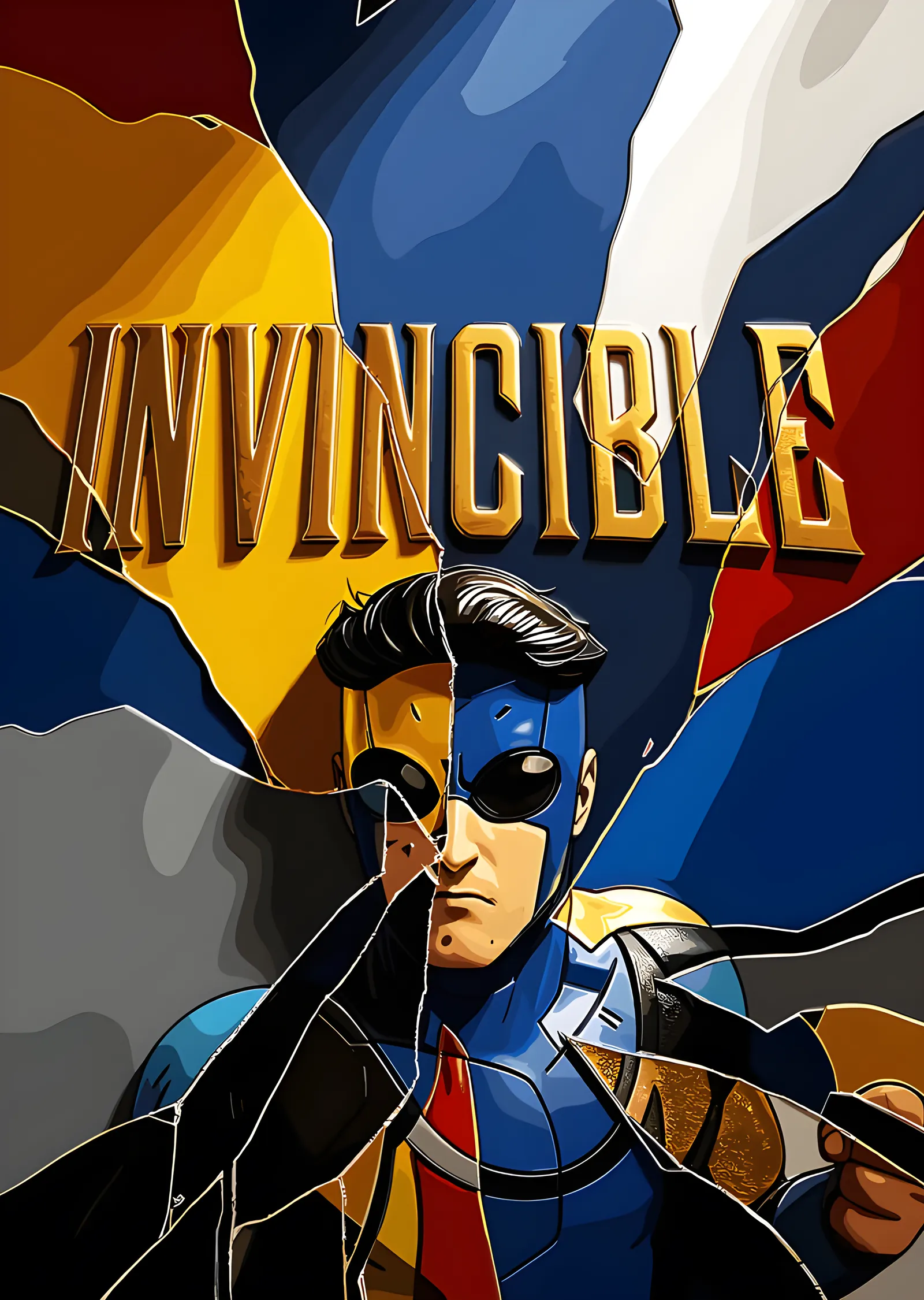 Invincible - Çatlamış Renk Panelleri metal tablo
