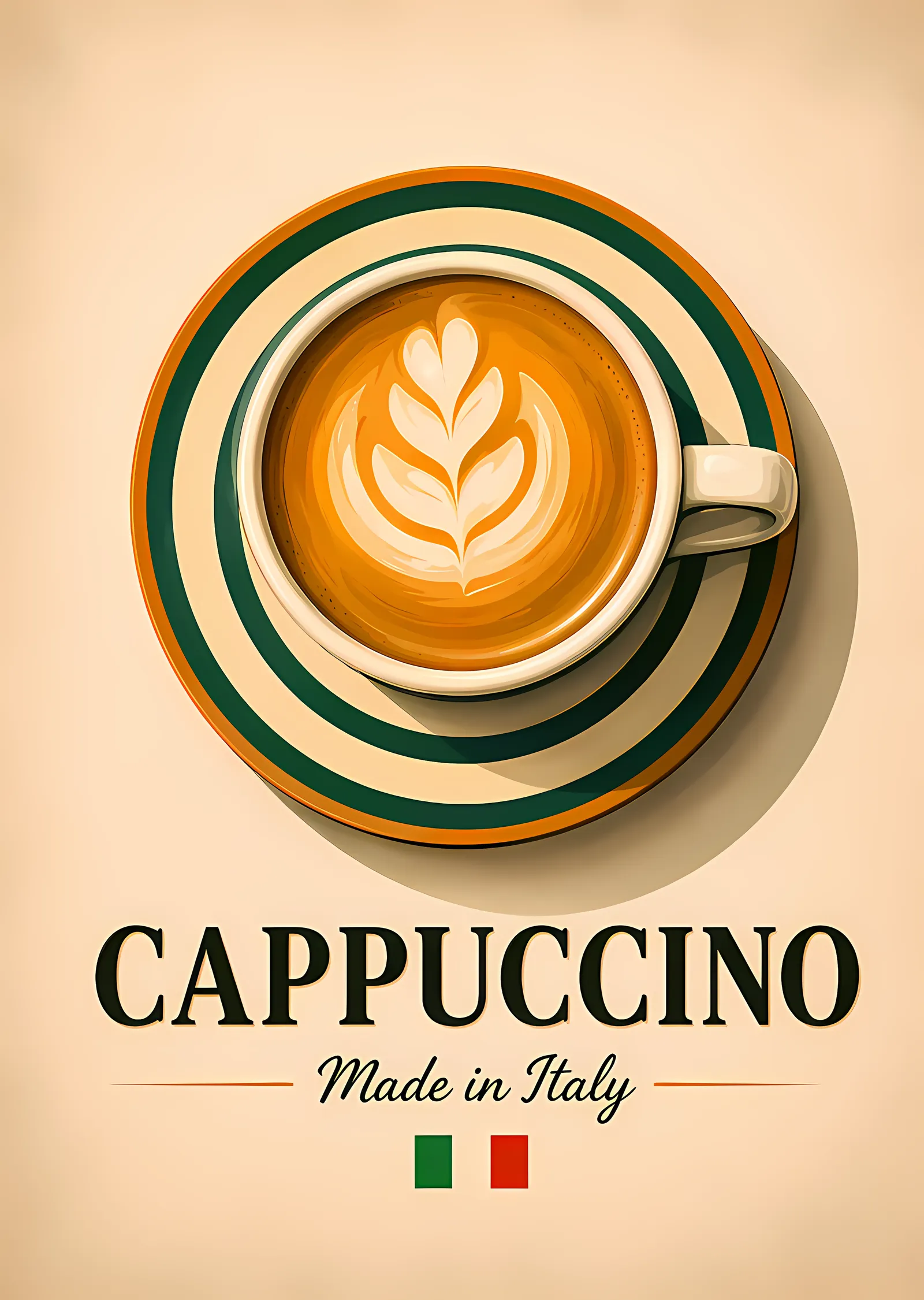 Cappuccino - Made in Italy metal tablo