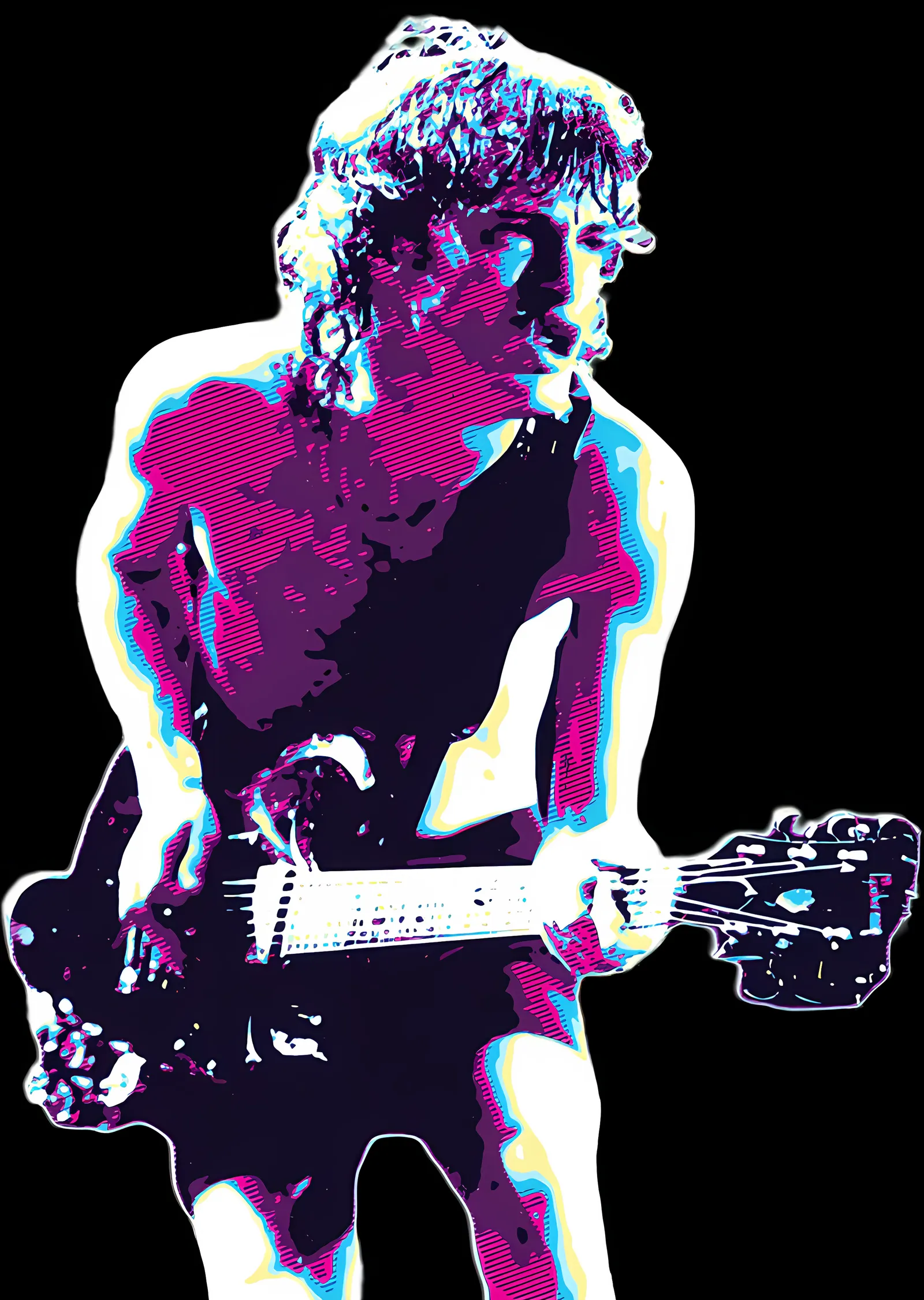 AC/DC - Mor Işıkta Angus Young metal tablo