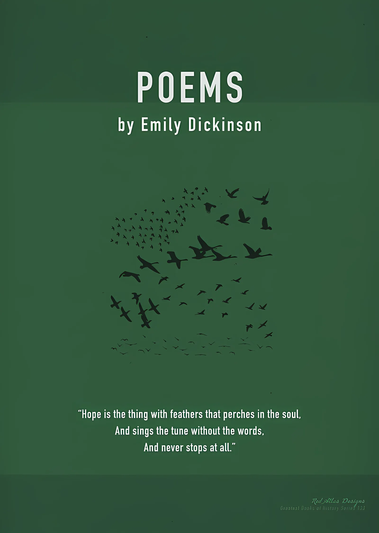 Emily Dickinson - Poems Kitap Kapağı metal tablo