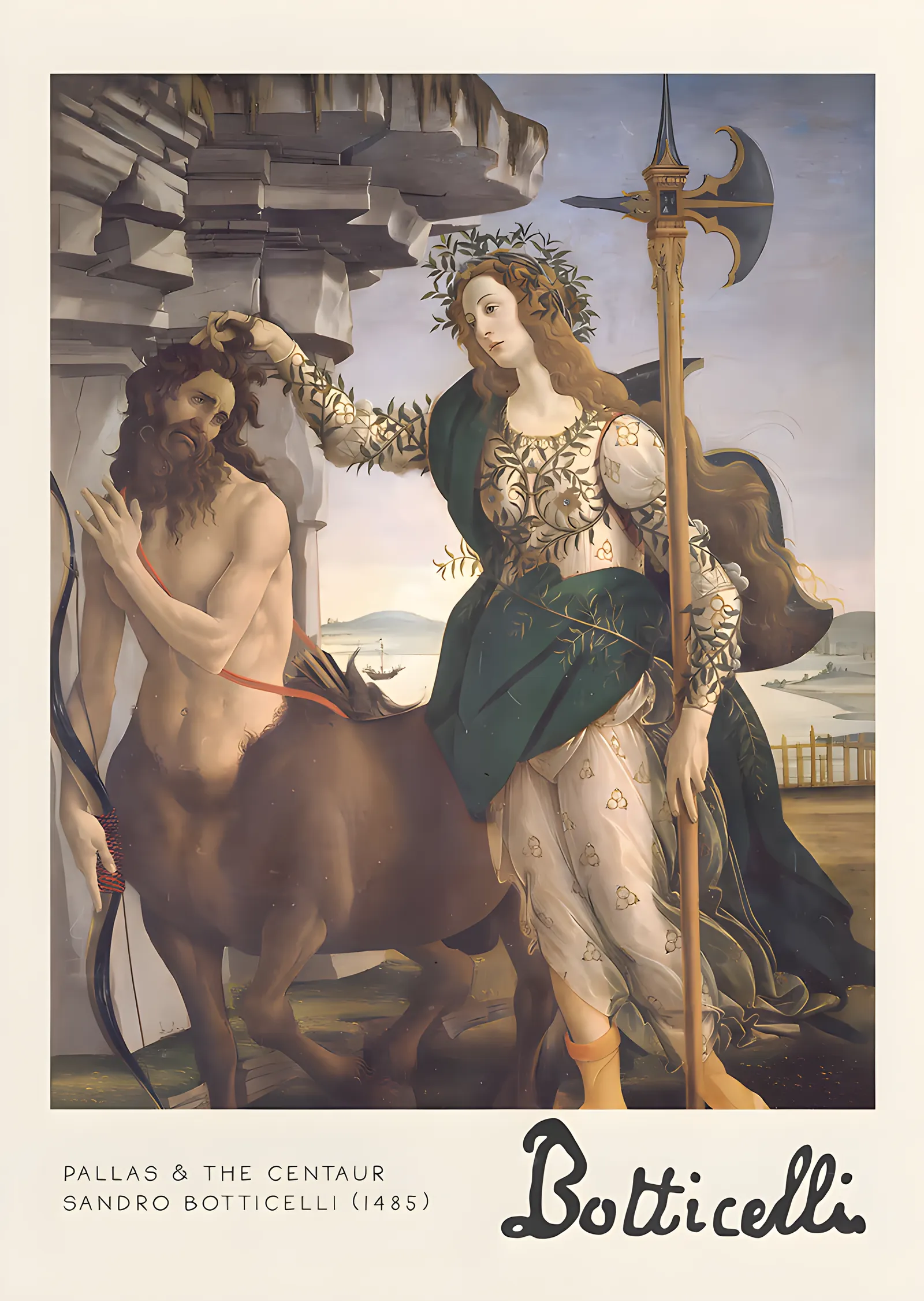 Botticelli - Pallas ve Kentaur metal tablo