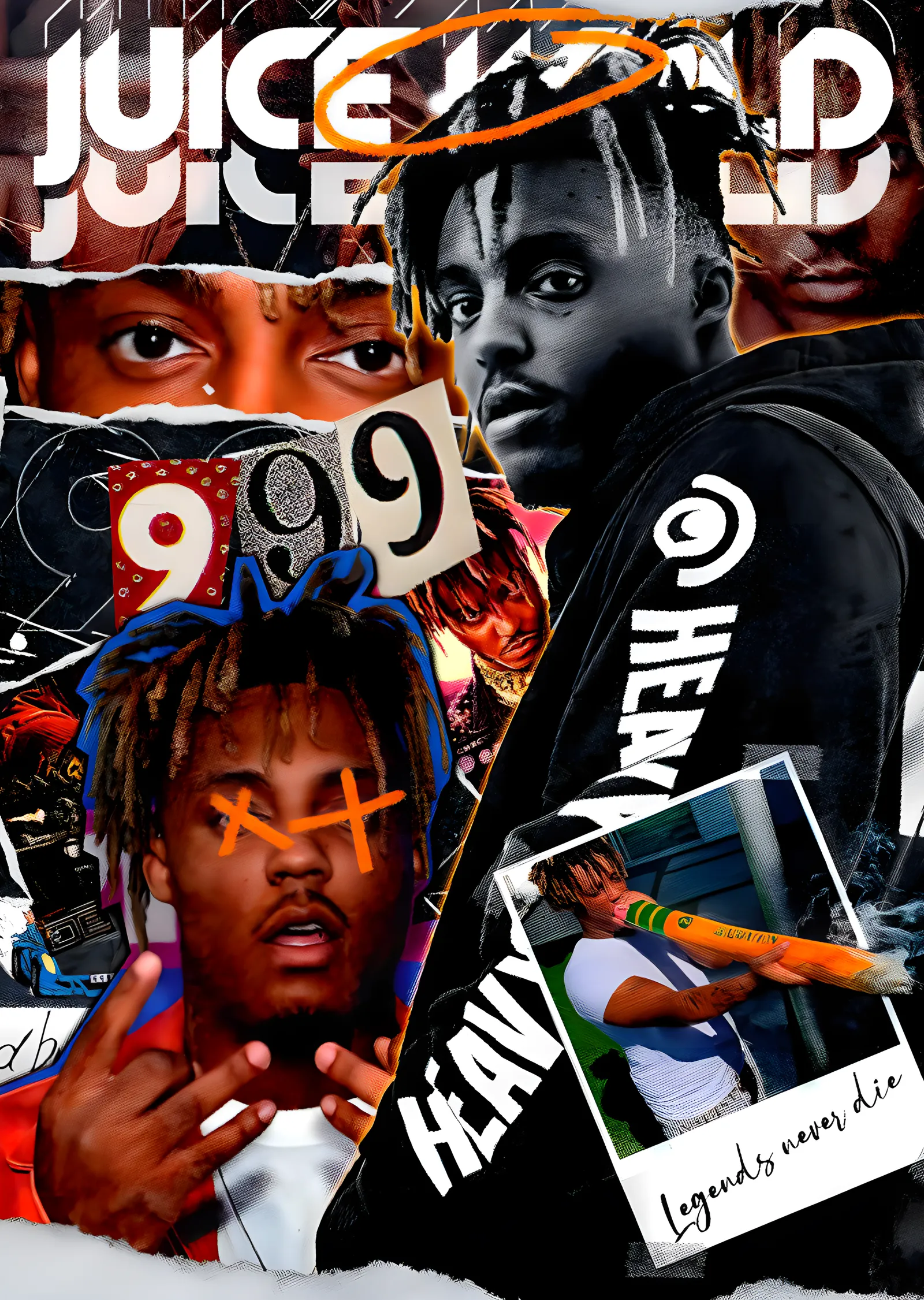 Juice WRLD - Katmanlı Poster Kolajı metal tablo