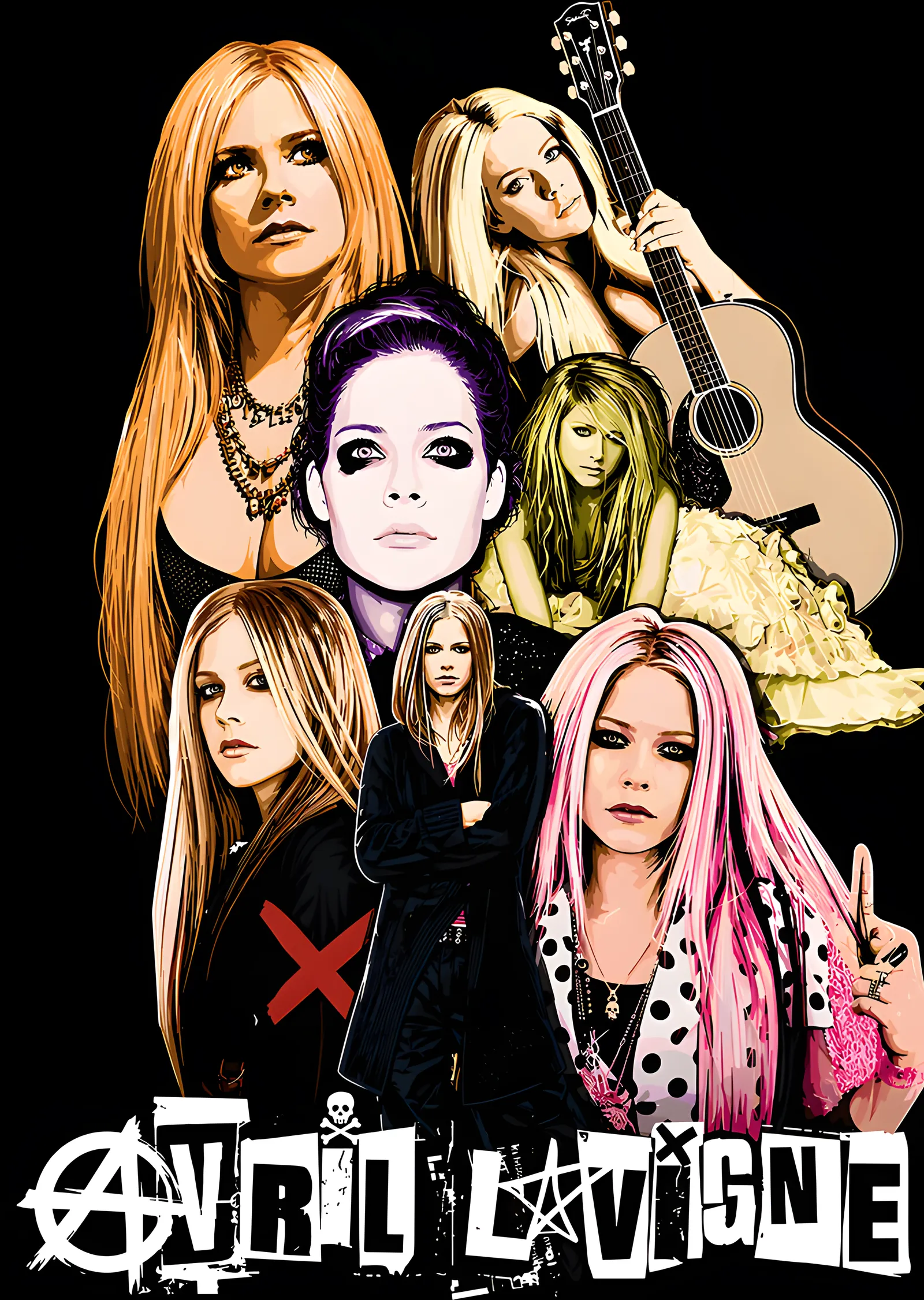 Avril Lavigne - Dönemler Kolajı metal tablo