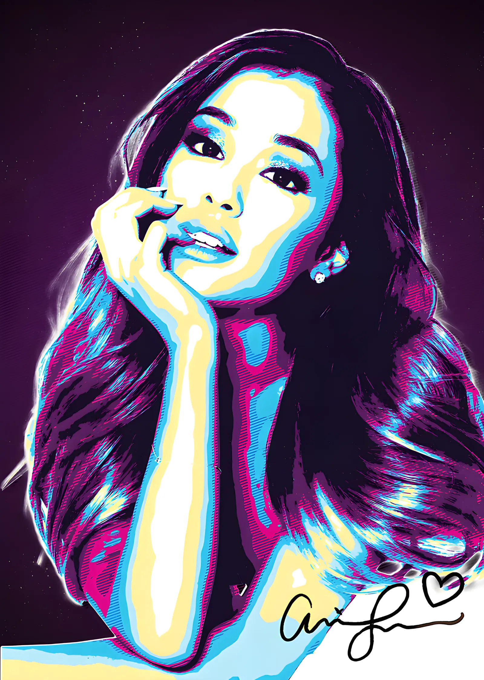 Ariana Grande - Macenta Pop Art metal tablo