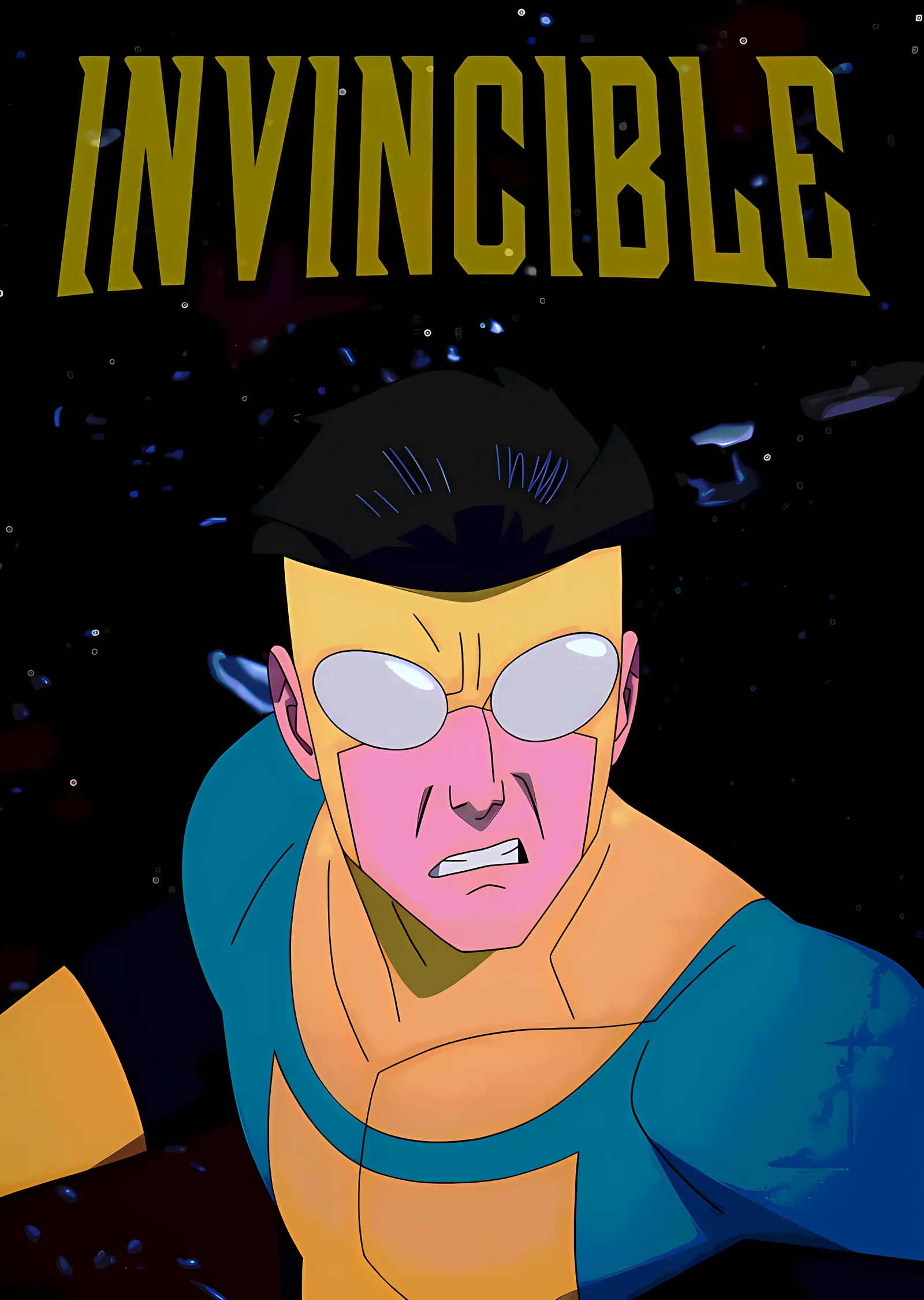Invincible - Uzayda Öfkeli Bakış metal tablo