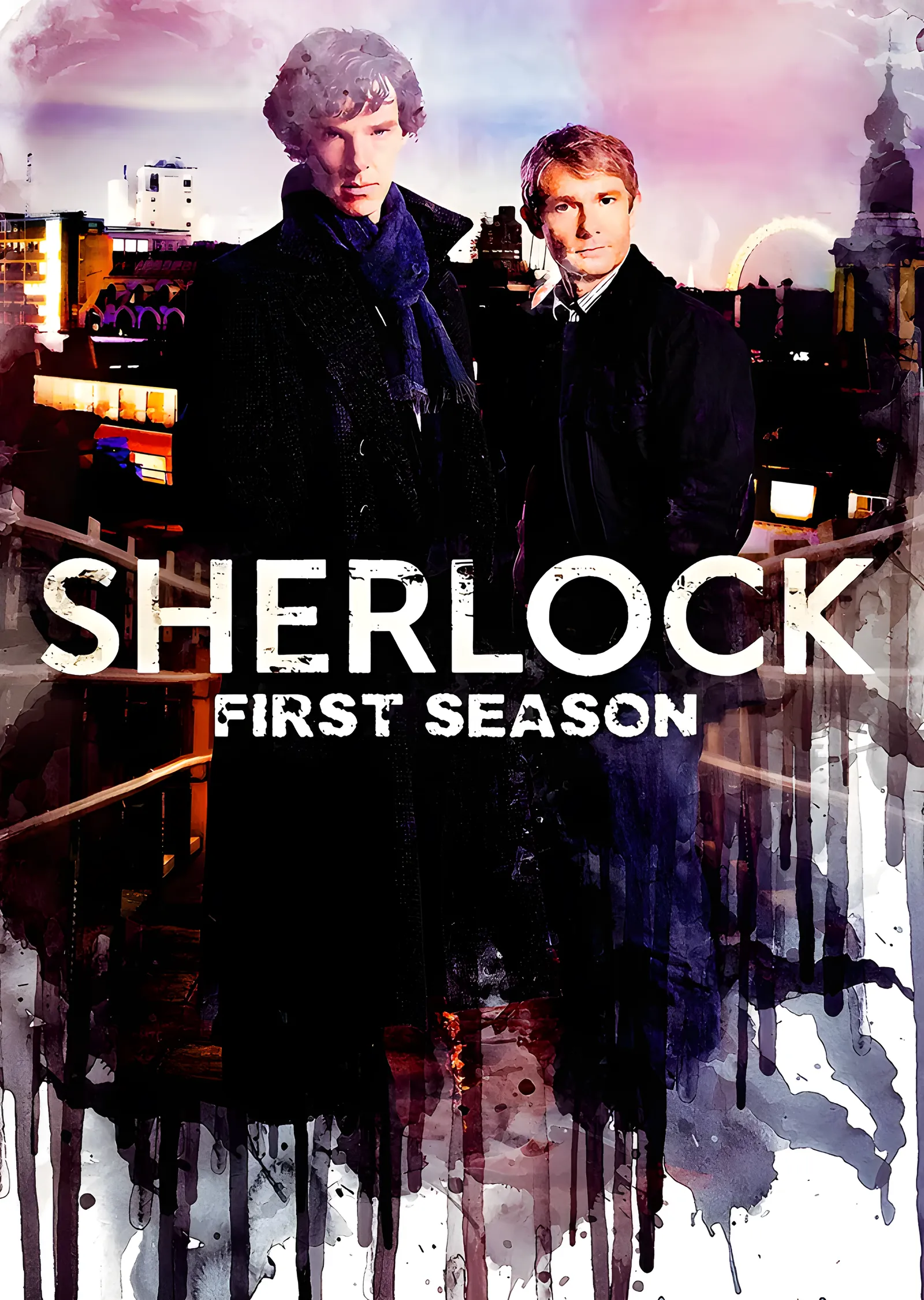 Sherlock - Birinci Sezon Suluboya Afişi metal tablo