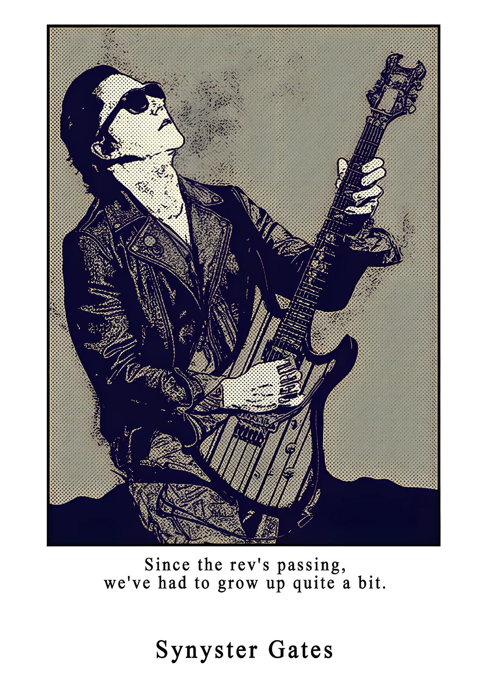 Synyster Gates - Gravür Tarzı Gitar Portresi metal tablo