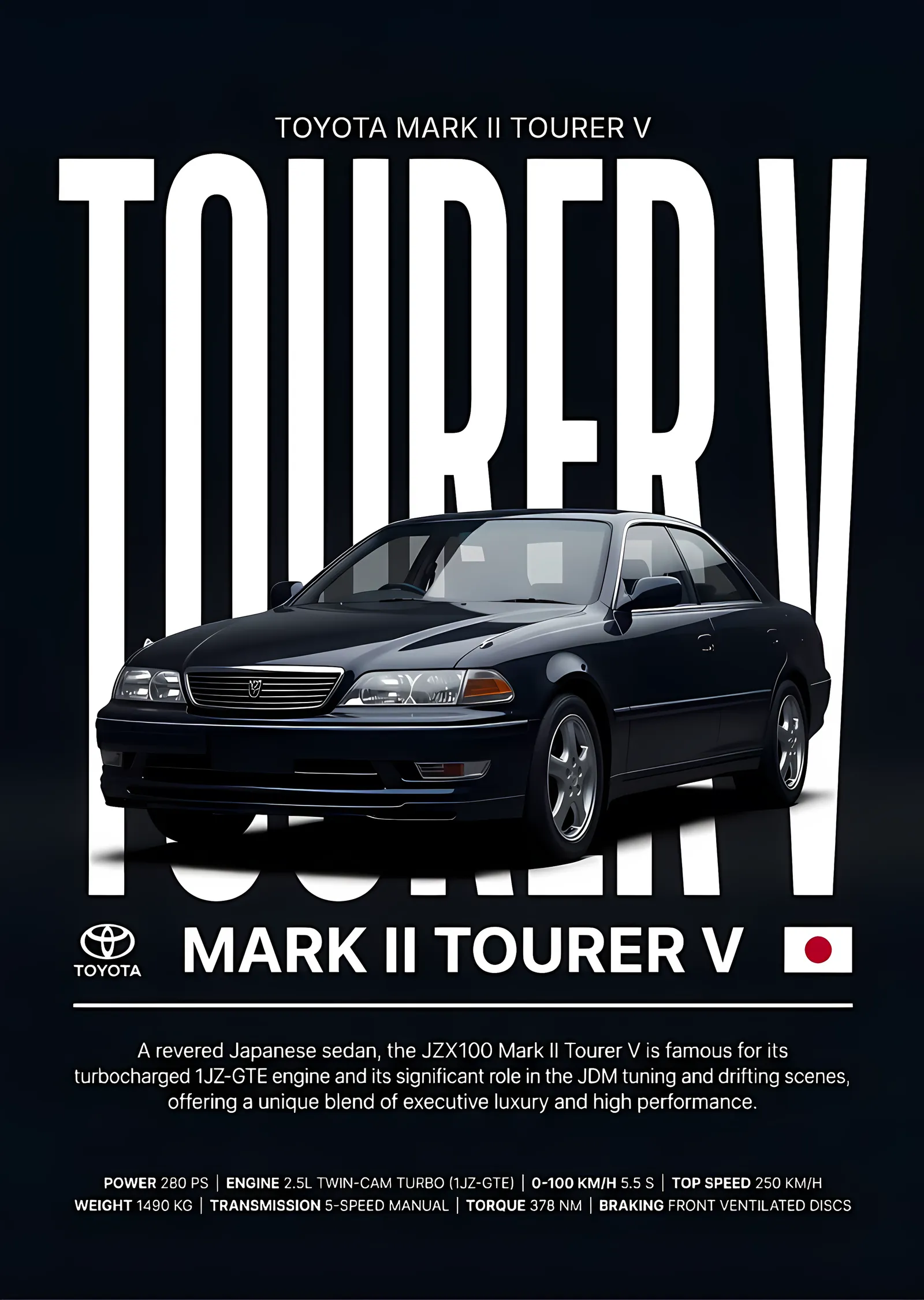 Toyota Mark II Tourer V metal tablo
