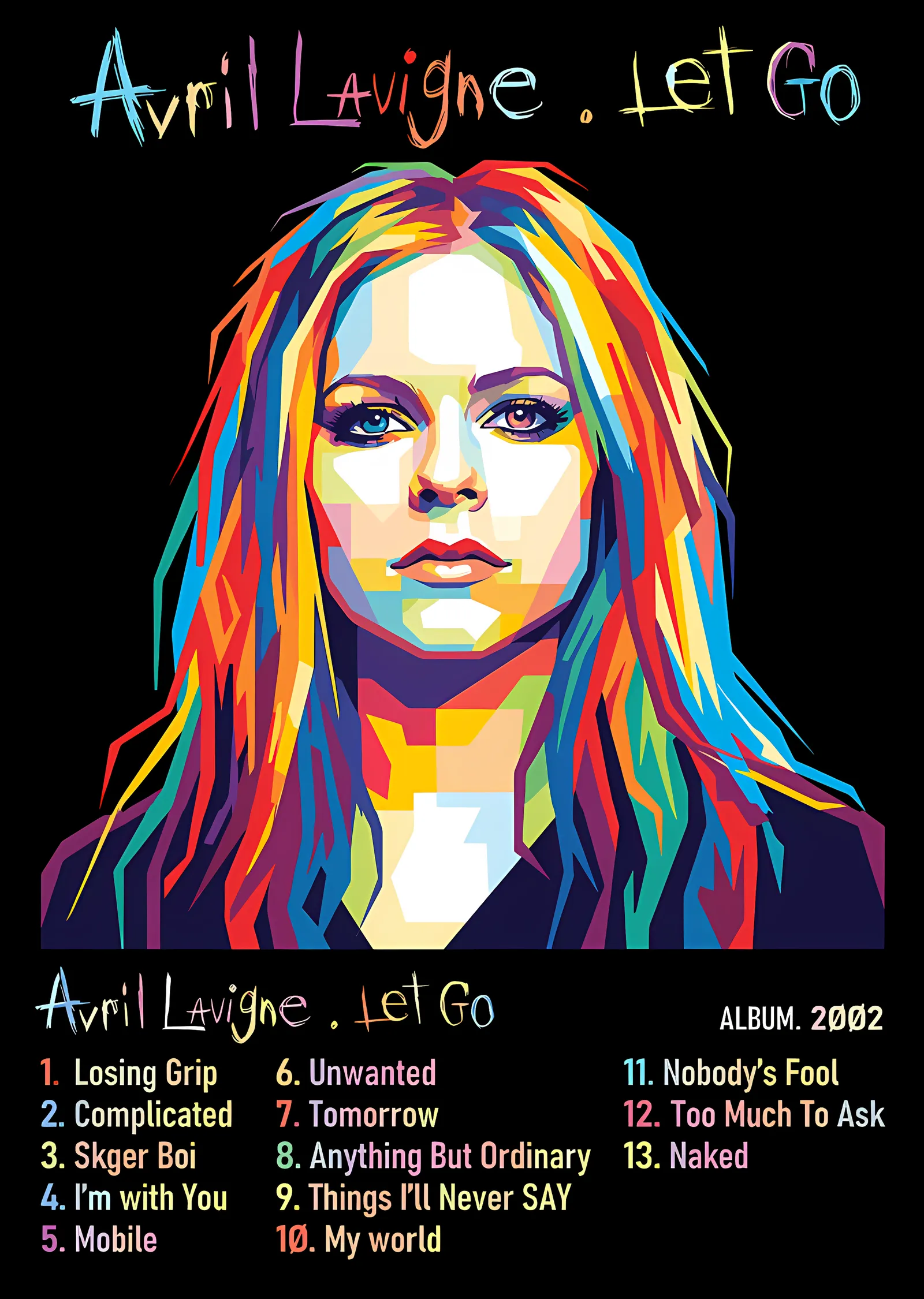 Avril Lavigne - Let Go Künyesi metal tablo