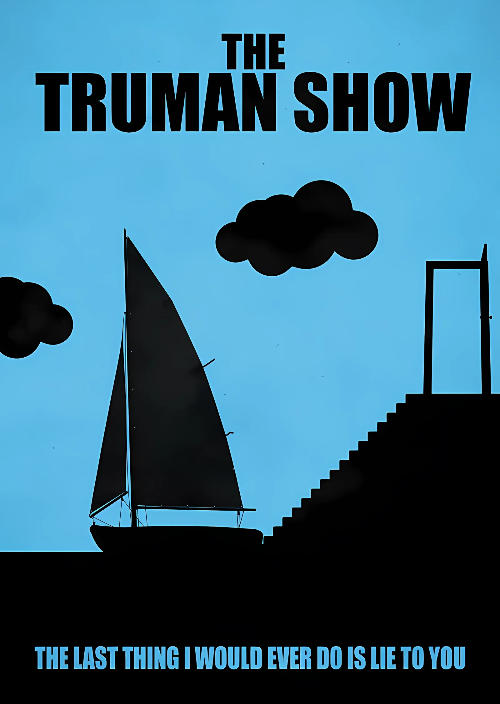 The Truman Show - Yelkenli ve Merdiven metal tablo