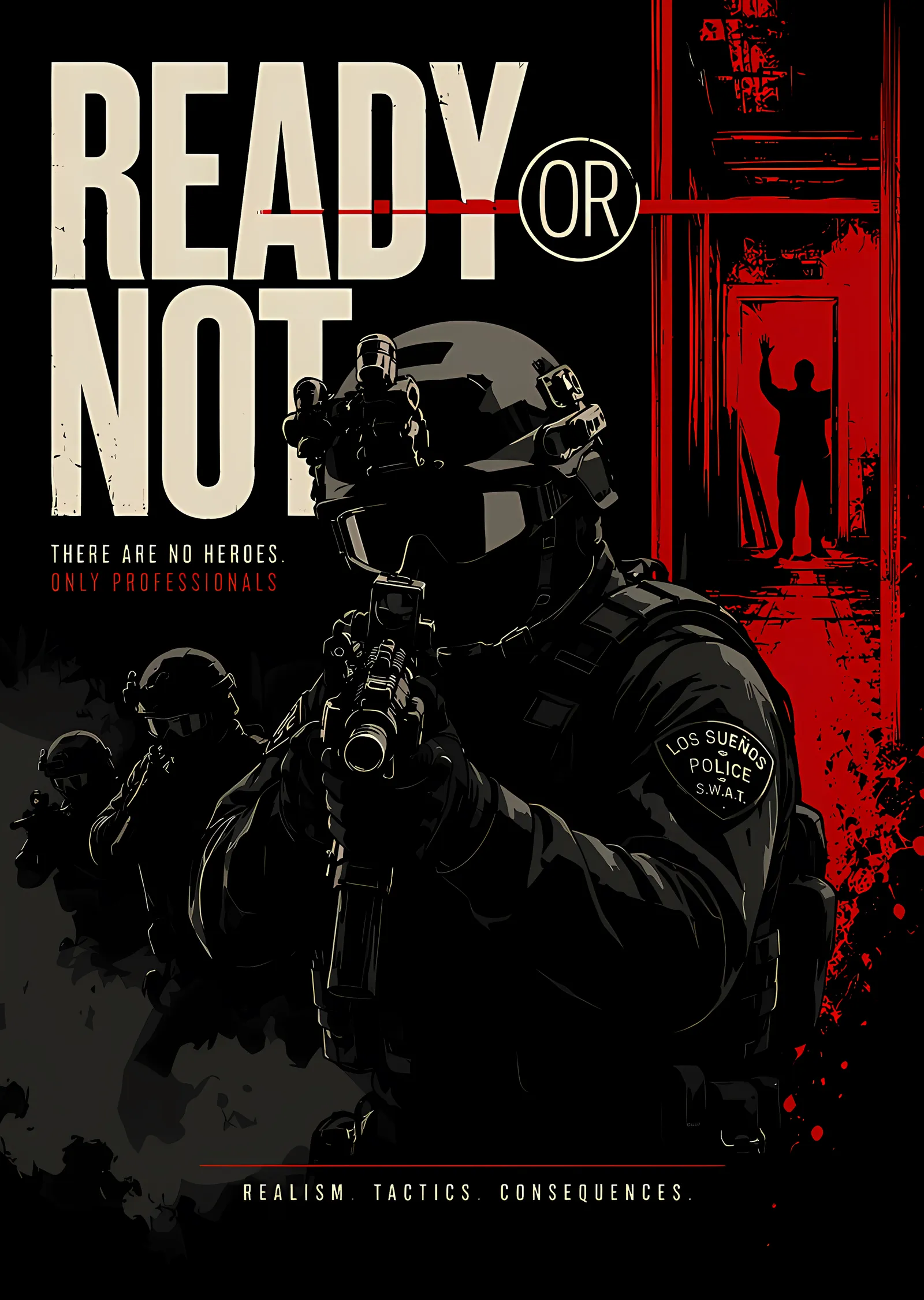 Ready or Not - Kırmızı Koridorda Baskın metal tablo