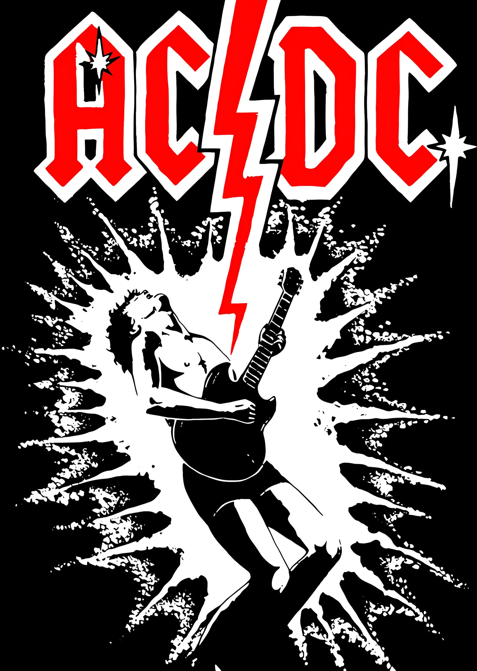 AC/DC - Beyaz Sıçramada Gitar Solosu metal tablo