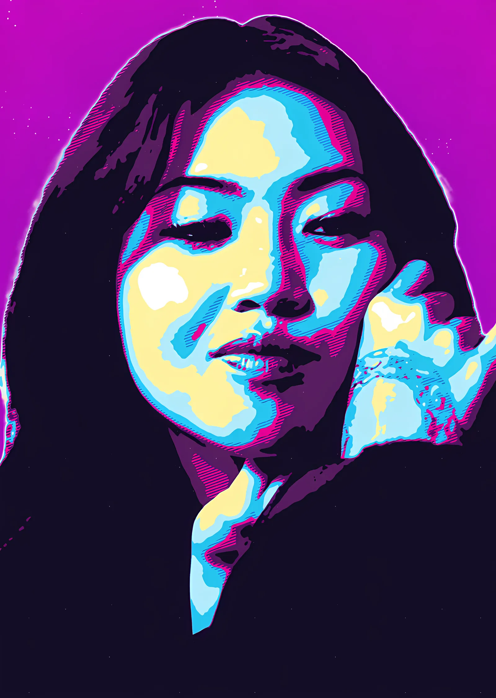 Olivia Rodrigo - Mor Sarı Pop Art metal tablo