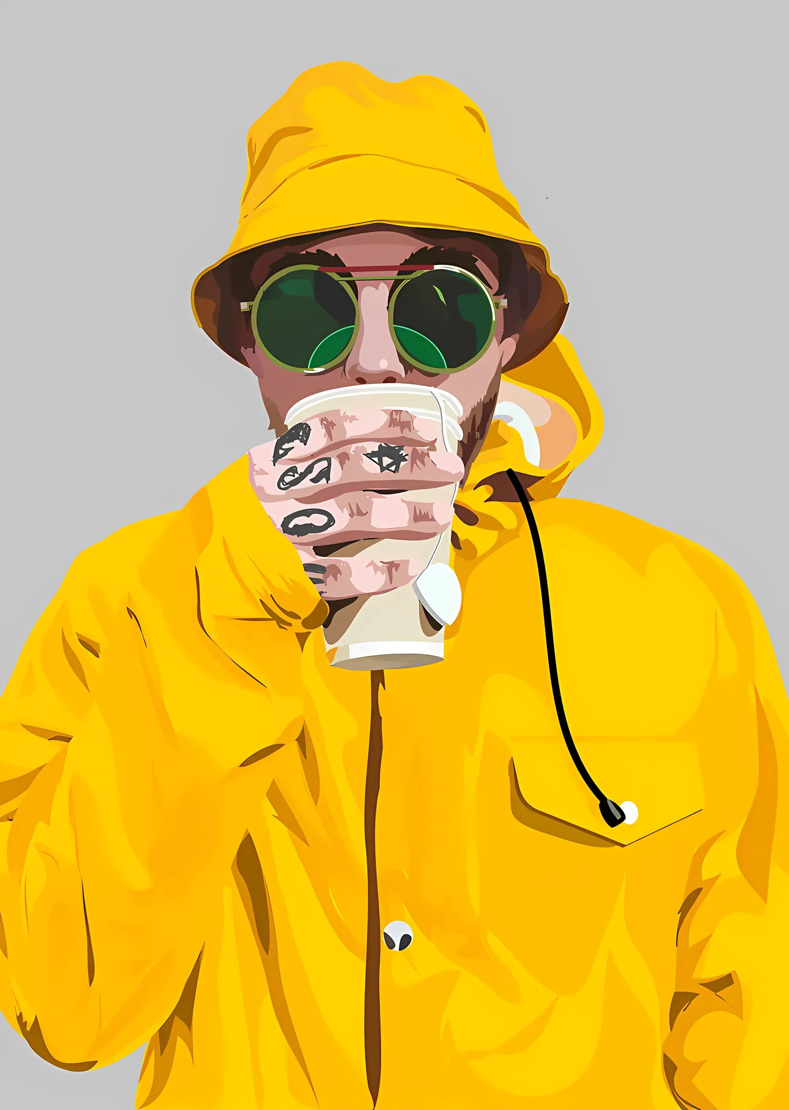 Mac Miller - Sarı Yağmurlukta Kahve metal tablo